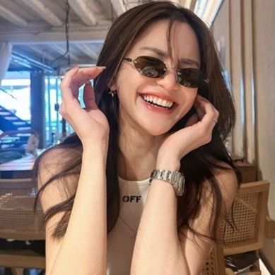 Miu Miu Miu Miu MUA54S 5AK20I Sunglasses Gold Oval Rimless Frame Size ONE SIZE - 2 Thumbnail