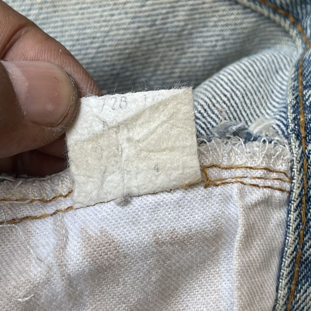 Levi's Thrashed 70s Levi’s 501 REDLINE Selvedge Reworked DenimSkirt Size 29" - 15 Thumbnail