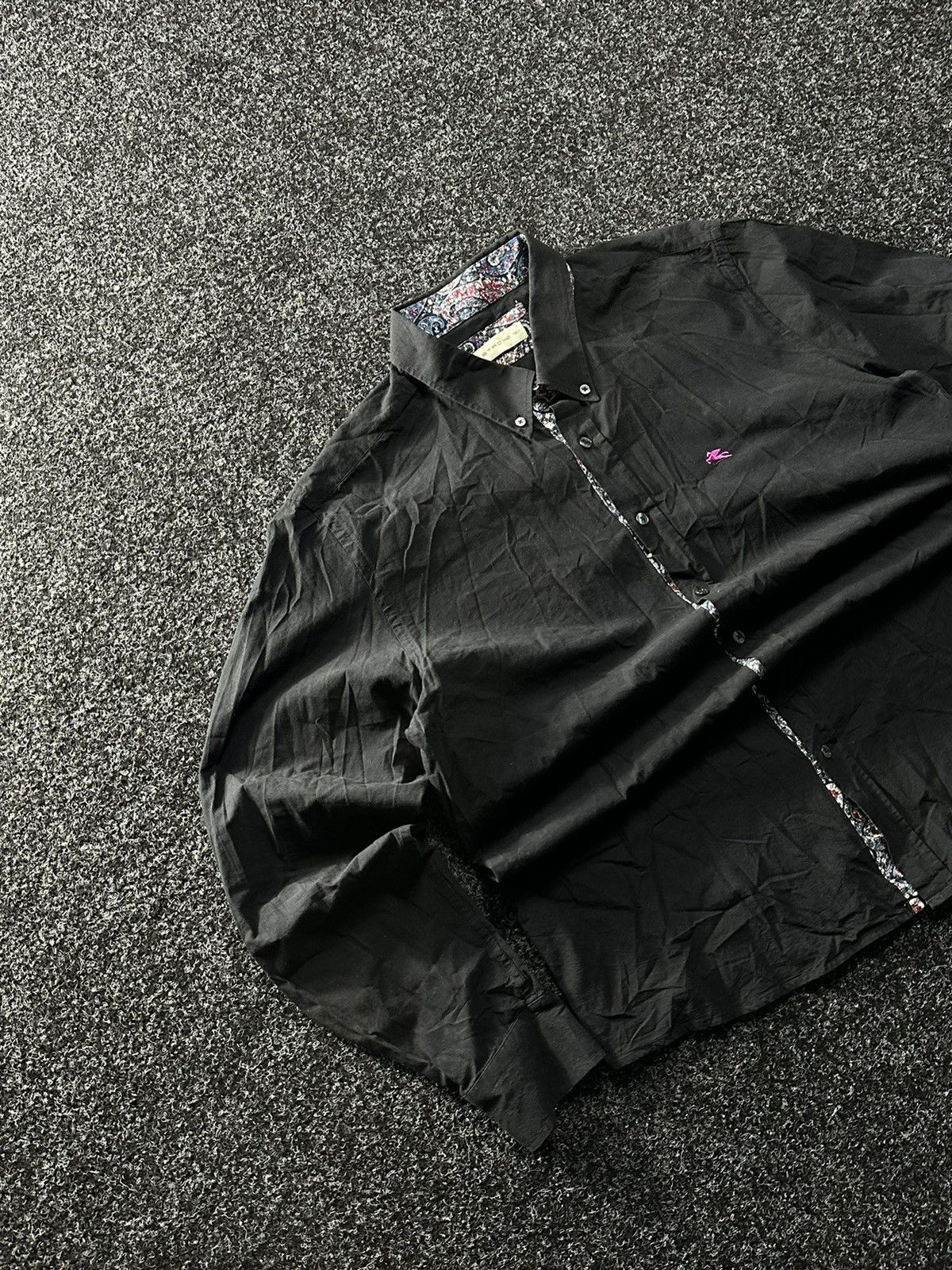 Etro × Vintage 🚨 VINTAGE ETRO 42 BLACK SHIRT LOGO PURPLE LUXURY OLD MONEY Size US L / EU 52-54 / 3 - 2 Thumbnail