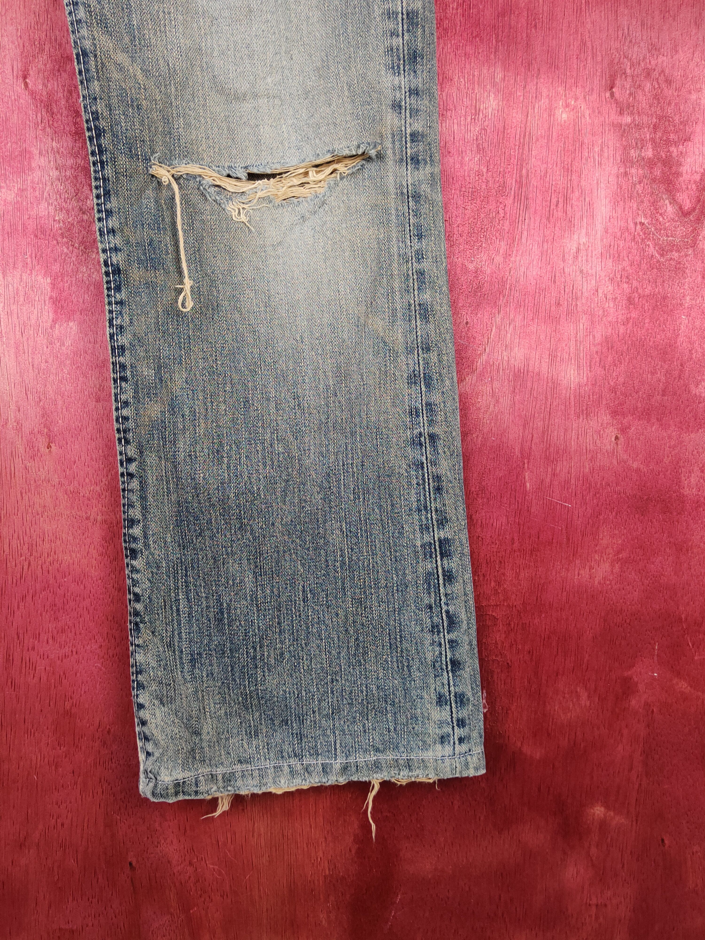 Japanese Brand Wrangler Dark Blue Faded Distressed Ripped Jeans #S1644 Size 30" / US 8 / IT 44 - 7 Thumbnail