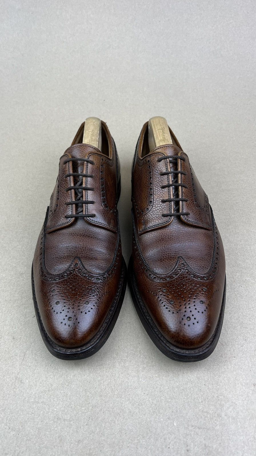 Crockett & Jones CROCKETT & JONES Swansea Derby Brogues Leather Shoes Brown Size US 11 / EU 44 - 5 Thumbnail