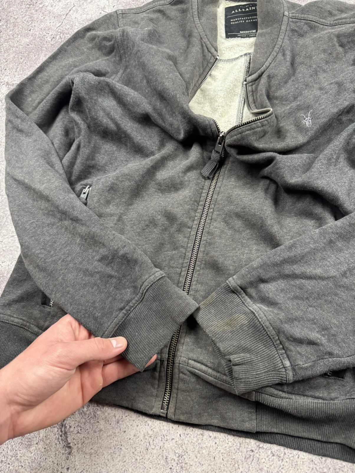 Allsaints VTG Y2K RICK OWENS STYLE AVANT GARDE DISTRESSED BOMBER JACKT Size US M / EU 48-50 / 2 - 7 Thumbnail