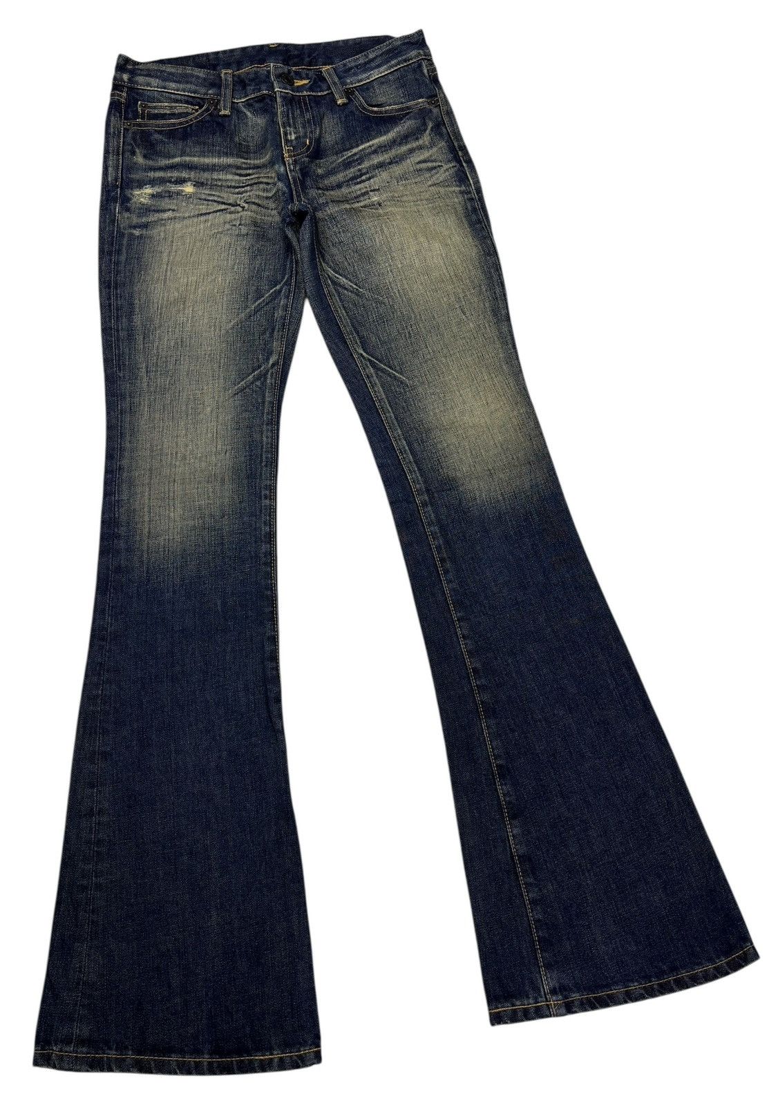 Le Grande Bleu (L.G.B.) MOUSSY JAPAN FLARED JEANS MUD WASH LOW RISE BOOTCUT JEANS Size US 28 / EU 44 - 3 Thumbnail