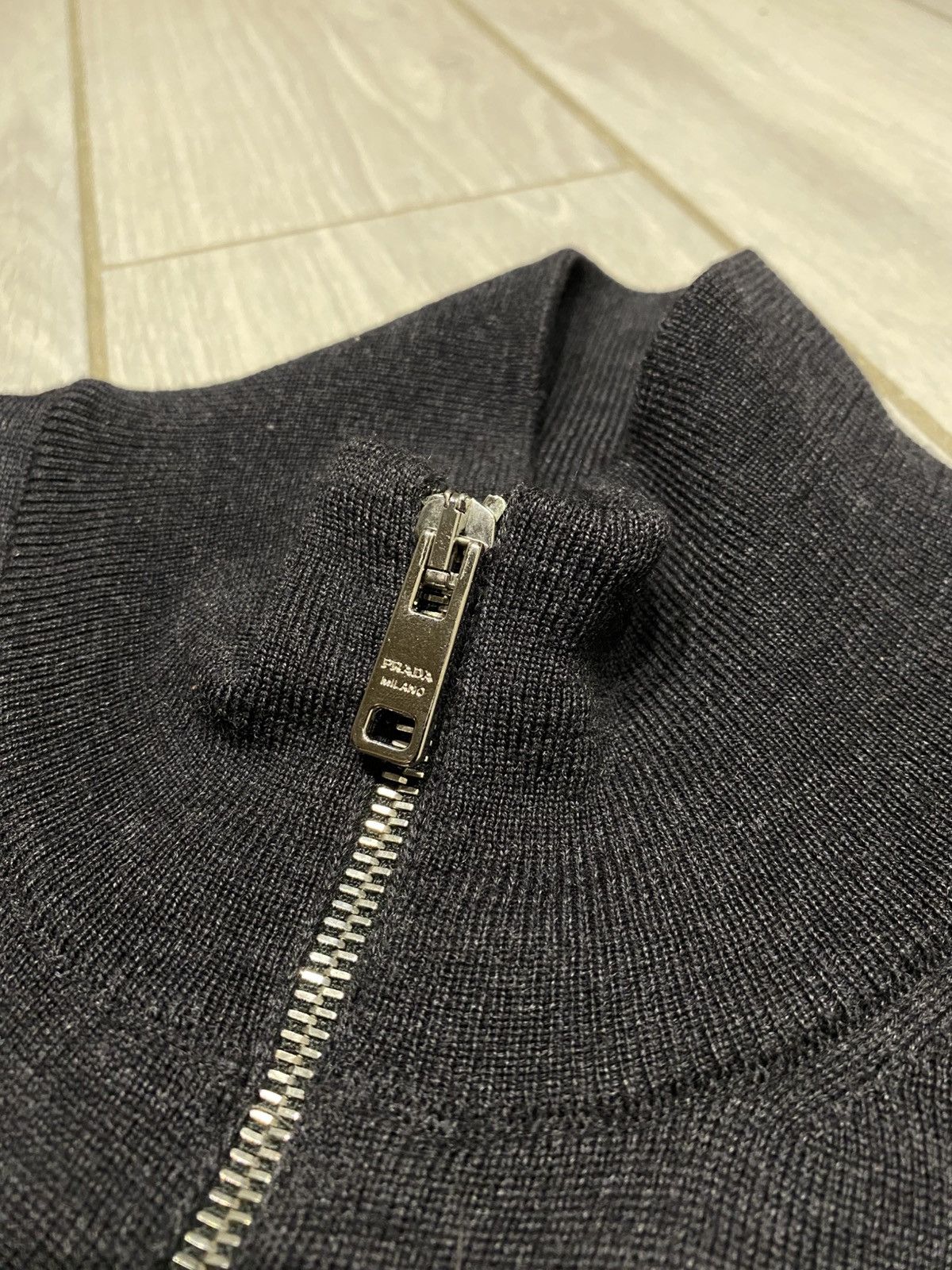 Prada Prada Prada Full Zip classic Wool Sweater Luxury Size US L / EU 52-54 / 3 - 5 Thumbnail