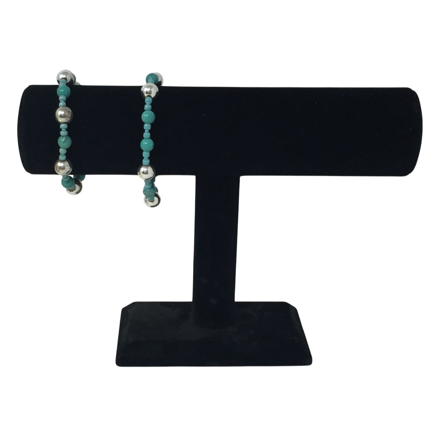 Other Two Blue and Silver Beaded Bracelets Size ONE SIZE - 1 Thumbnail