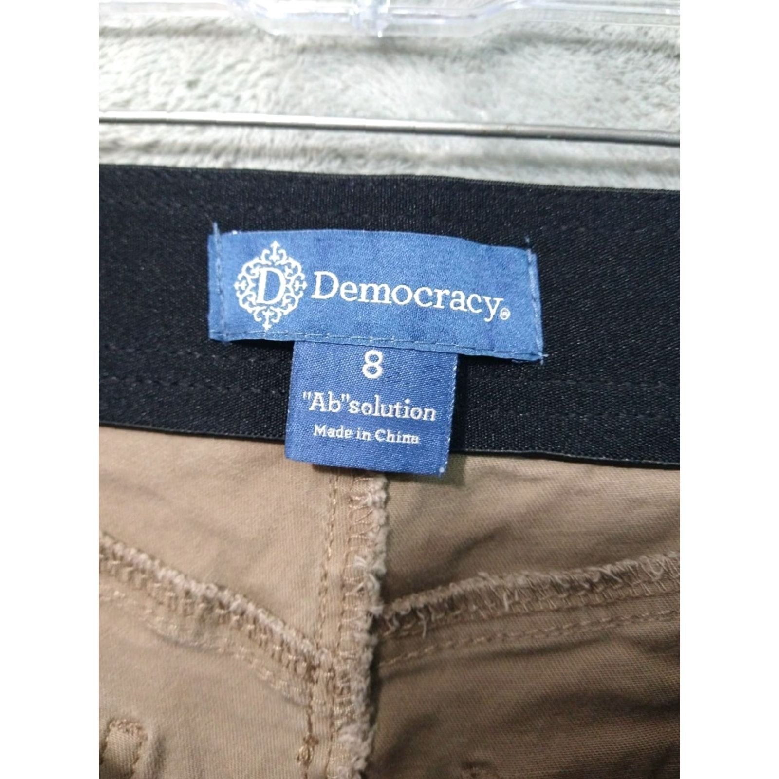 Vintage Democracy Pants Womens 8 Beige Chino Casual Travel Tapered Leg Pockets Stretch Mid Rise Size 30" / US 8 / IT 44 - 7 Thumbnail