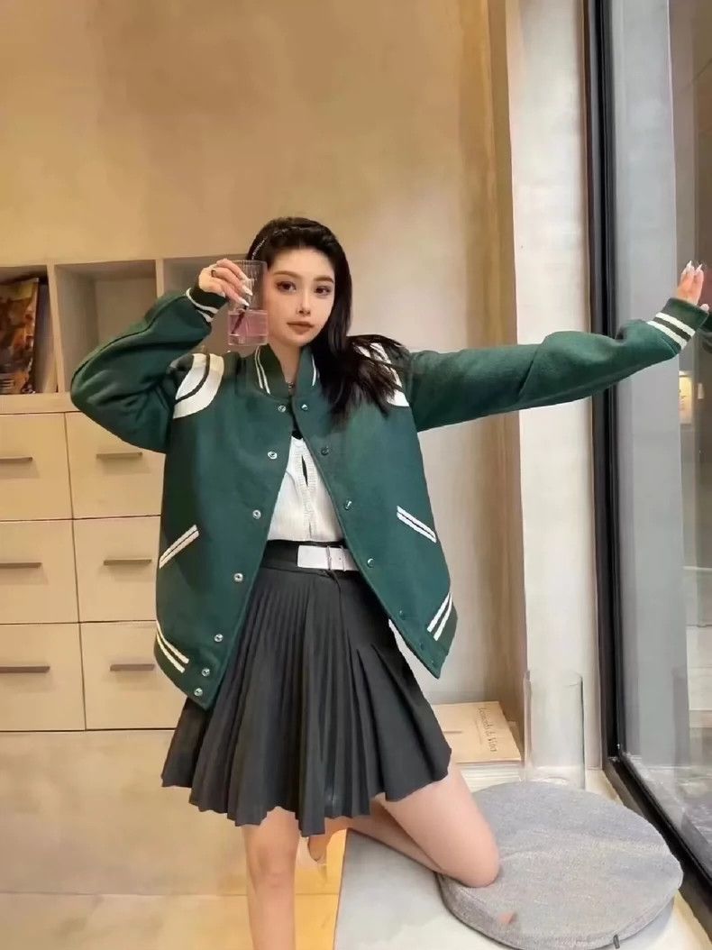 Saint Laurent Paris saint laurent parisGreen Baseball Jacket 2503-Nextarrow Size US S / EU 44-46 / 1 - 7 Thumbnail