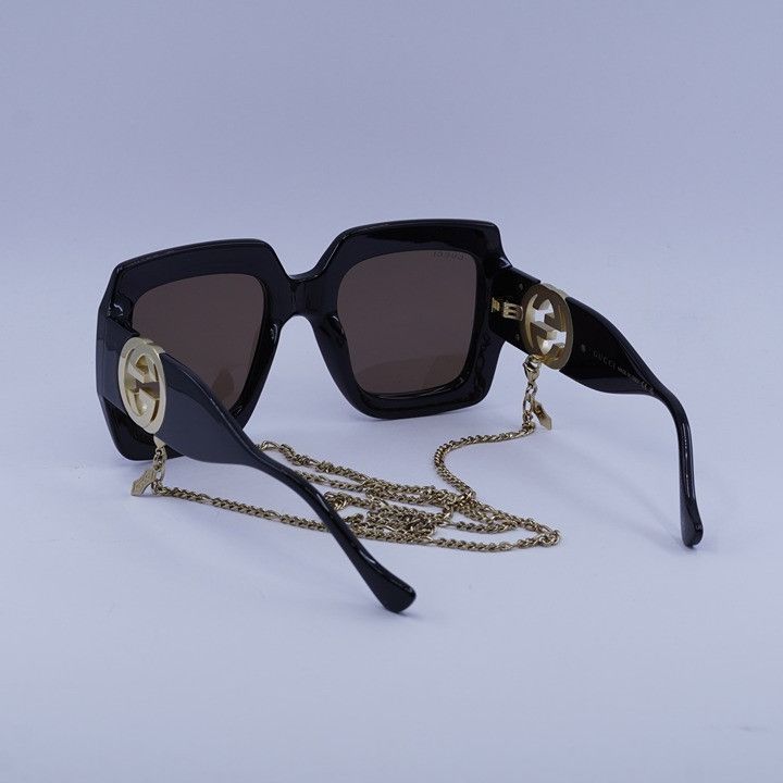 Gucci Gucci GG1022S 005 Sunglasses Black Square Frame Size ONE SIZE - 11 Thumbnail