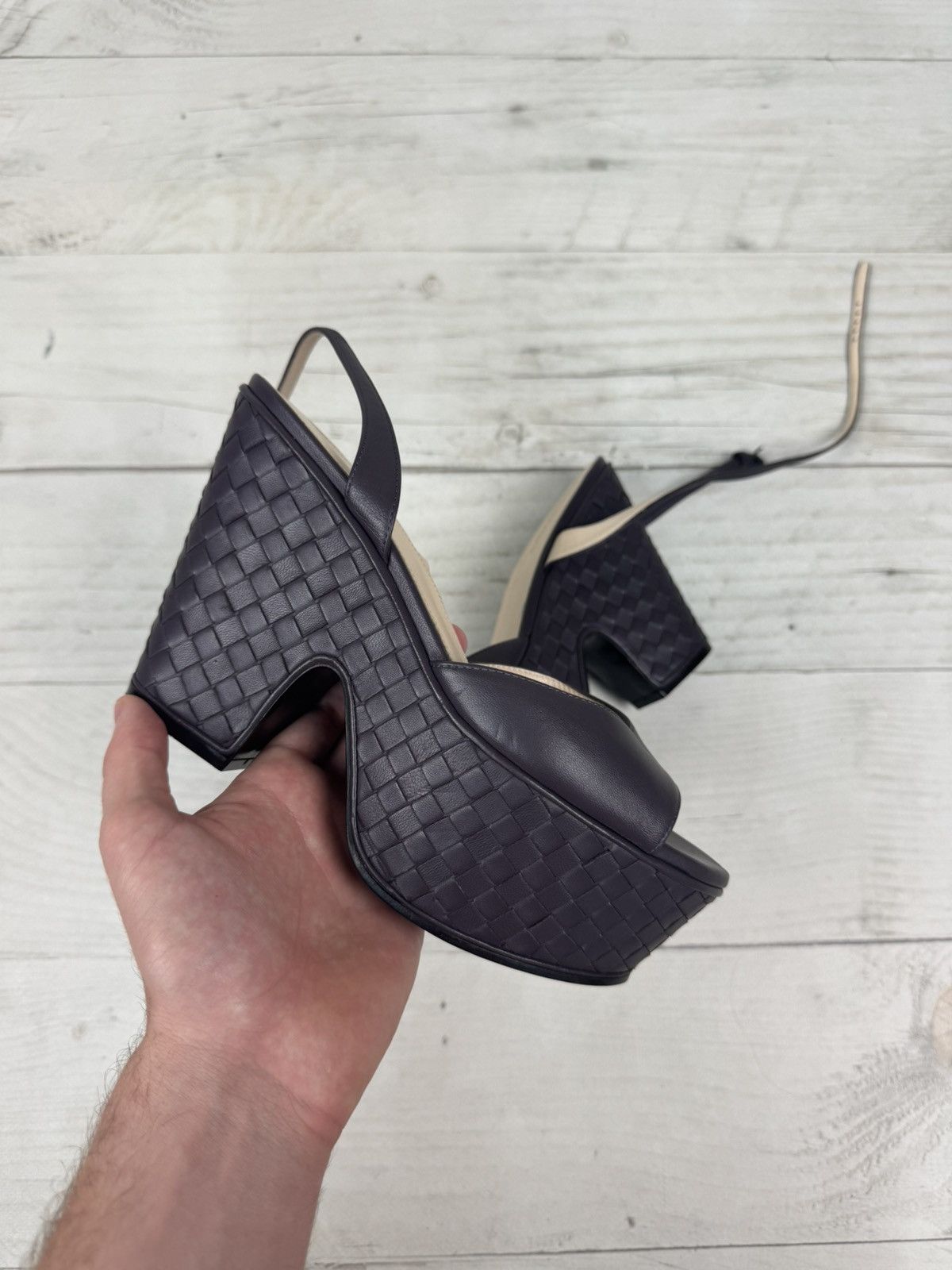 Bottega Veneta Bottega Veneta Leather Platform Sandals Size US 7 / IT 37 - 7 Thumbnail