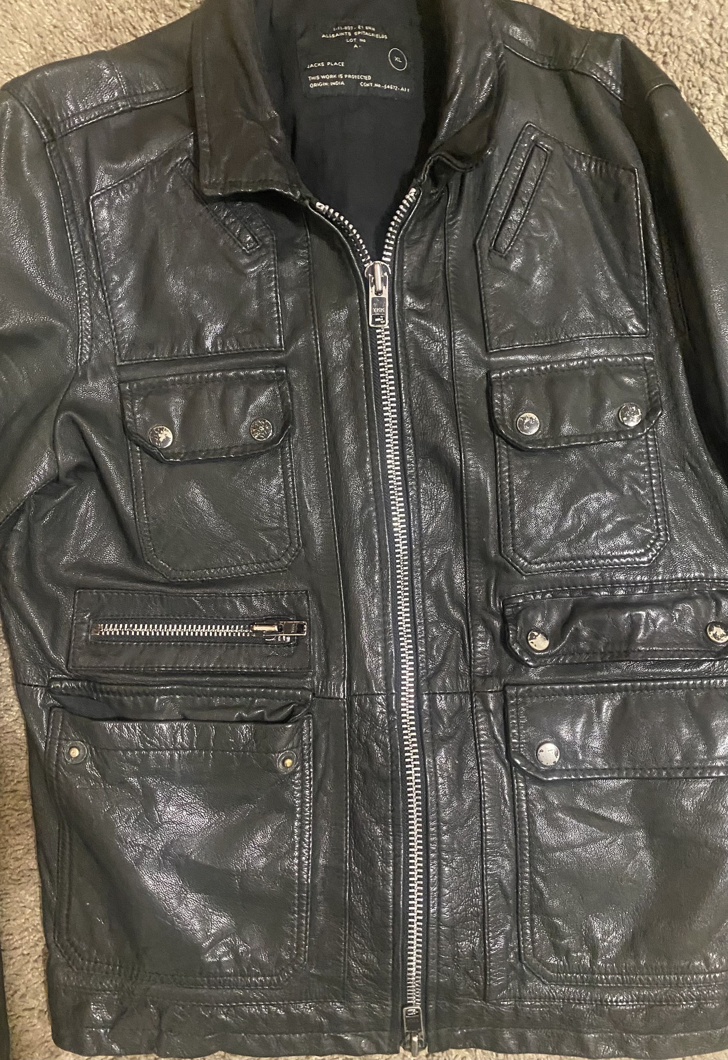 Allsaints All Saints Habanero BLK Leather Jacket ALLSAINTS Size US L / EU 52-54 / 3 - 7 Thumbnail