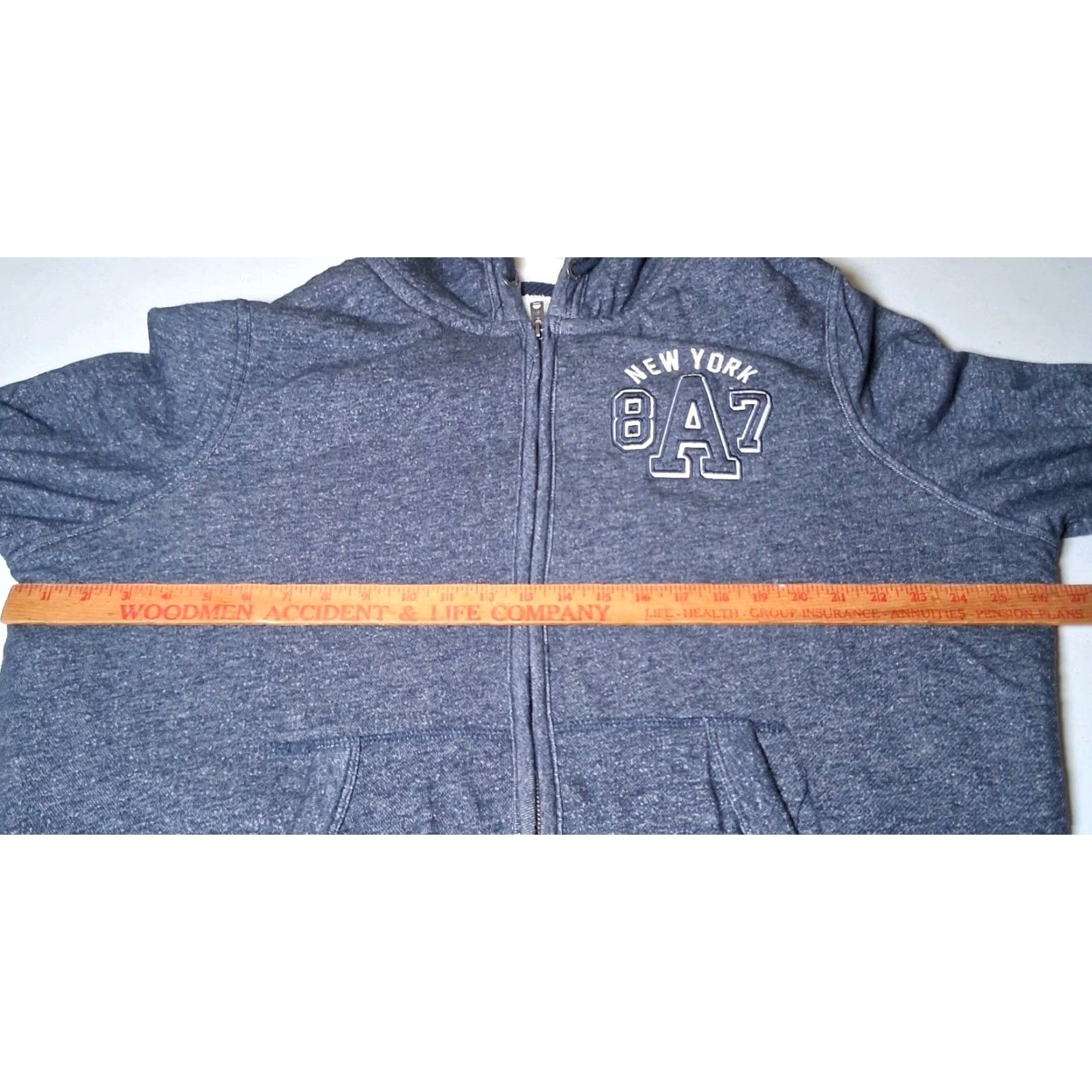 Aeropostale Aeropostale Hoodie Men XL Sherpa Lined Zip Blue New York AERO Hoodie Full Zip Pockets Embroidered Size US XL / EU 56 / 4 - 5 Thumbnail