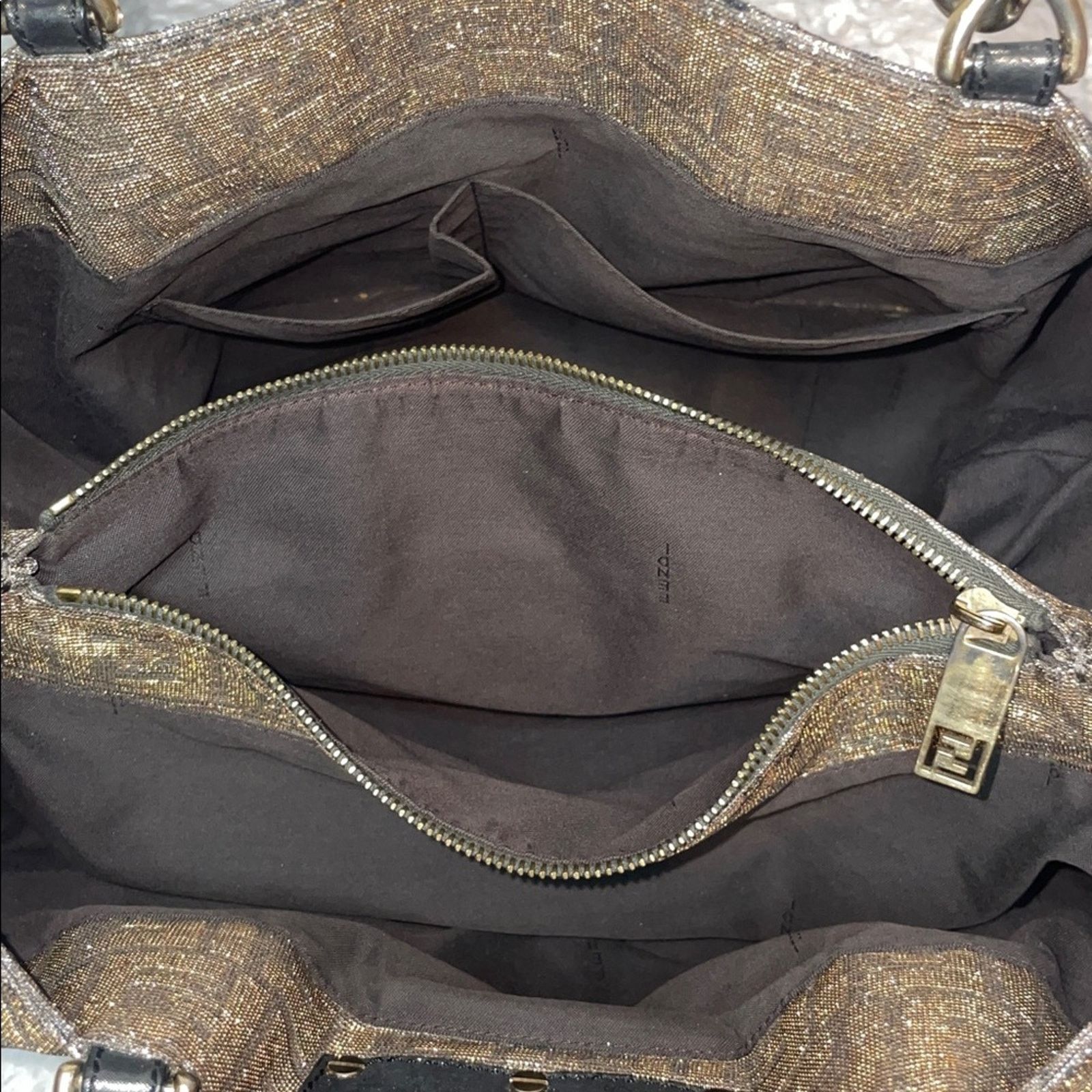 Fendi Fendi Mia Metallic Zucca Lurex Large Tote Size ONE SIZE - 13 Thumbnail