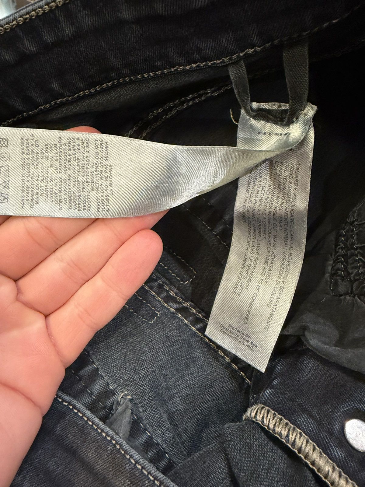 Rick Owens Drkshdw Rick Owens DRKSHDW Black Wax Denim Jeans Size US 28 / EU 44 - 4 Thumbnail