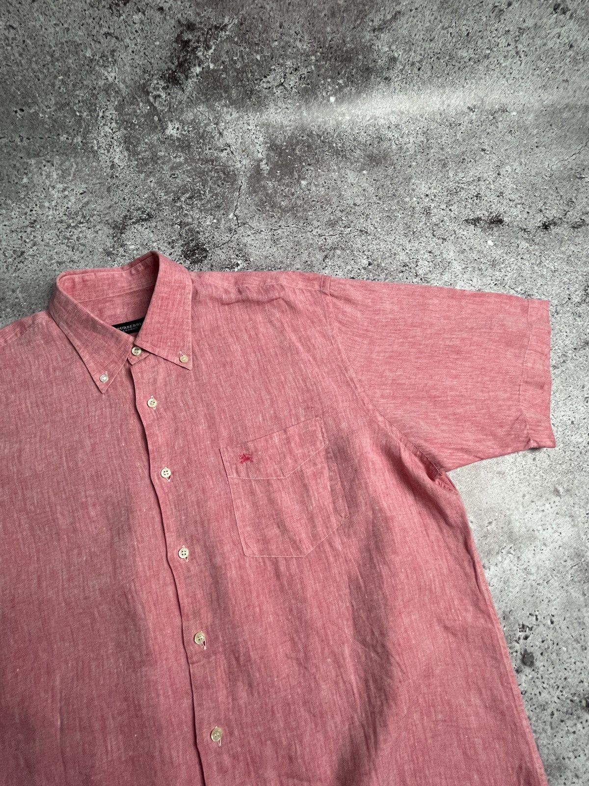 Burberry × Vintage Linen Vintage🔥Burberry London Shirt Size US L / EU 52-54 / 3 - 4 Thumbnail