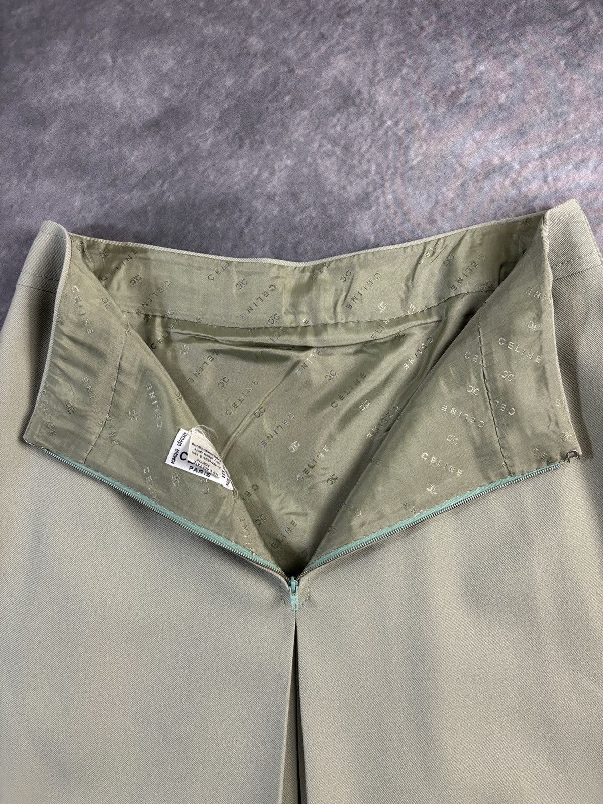 Celine × Vintage 1970s Celine Skirt Vintage Wool Maxi Pistachio Horsebit Gold Size 28" / US 6 / IT 42 - 4 Thumbnail