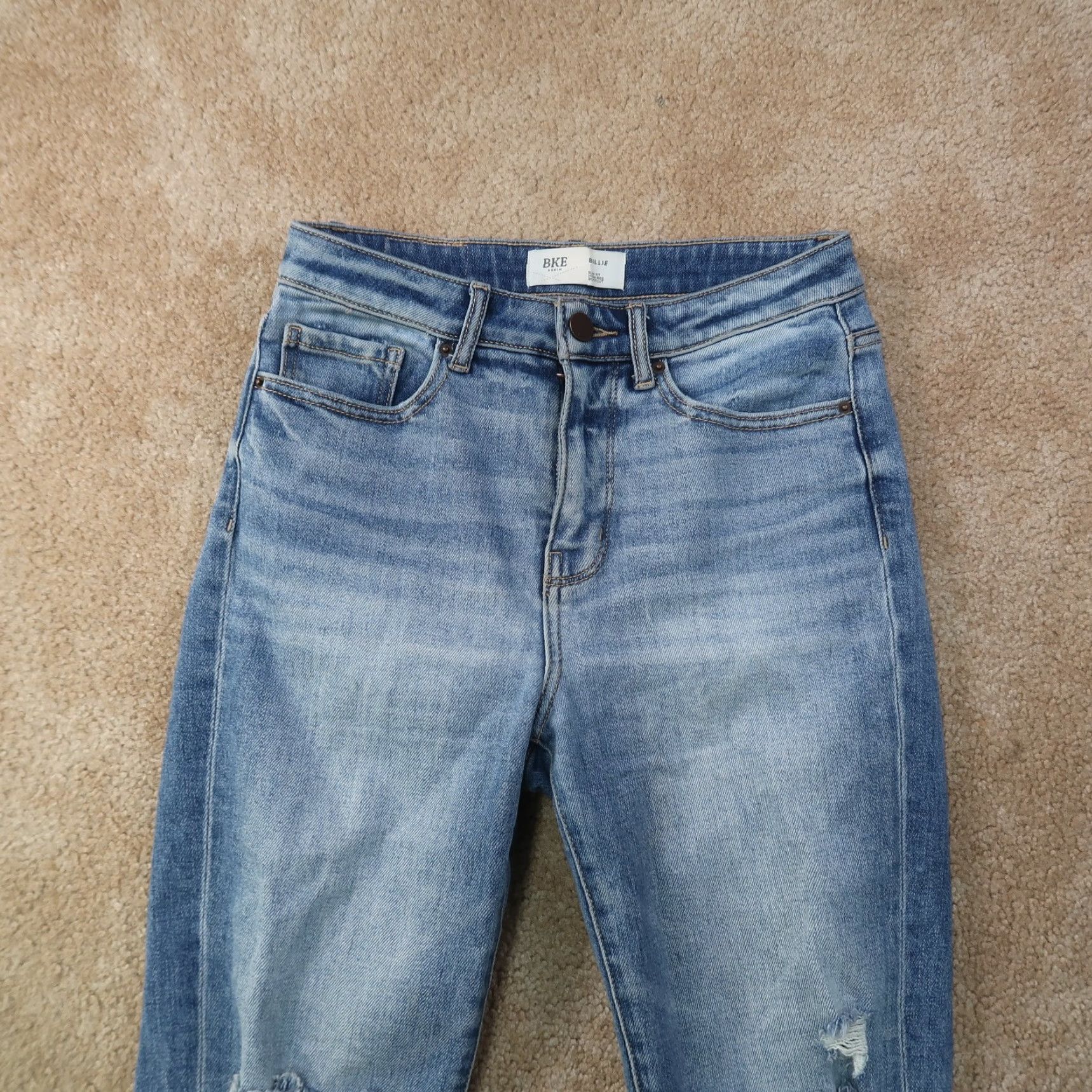 Vintage VINTAGE Buckle Billie Slim Bootcut Jeans women's 27x29.5 Blue Stretch Denim High rise Size 27" / US 4 / IT 40 - 3 Thumbnail