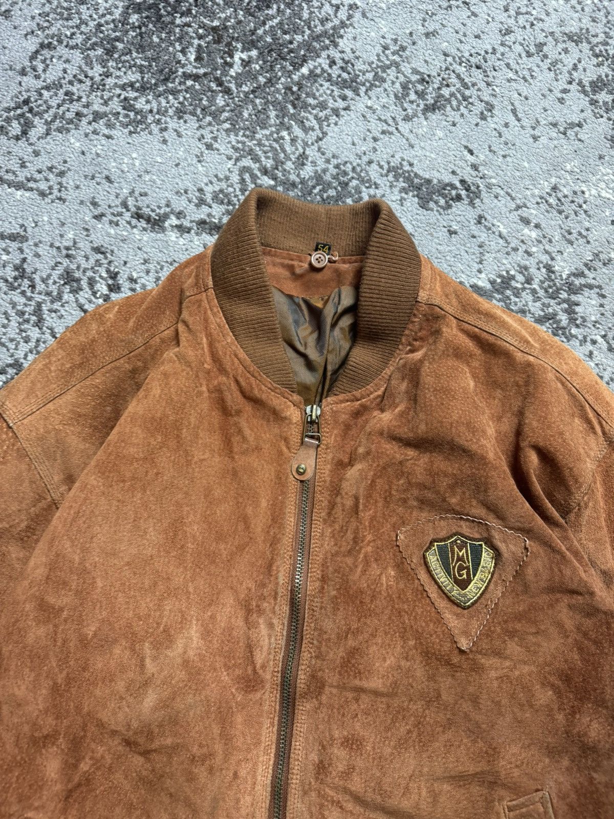 Japanese Brand × Vintage Vintage Y2K Suede Leather Avantgarde Aviator Bomber Jacket Size US L / EU 52-54 / 3 - 3 Thumbnail