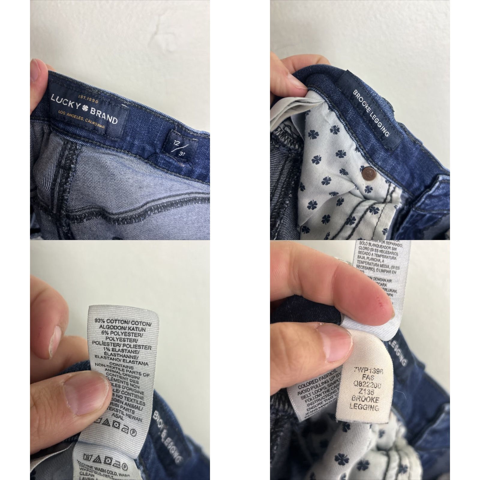 Lucky Brand Lucky Brand Jeans Women's 12/31 Brooke Legging Dark Blue Skinny Regular 29in Inseam Pockets Size 34" / US 12 / IT 48 - 9 Thumbnail