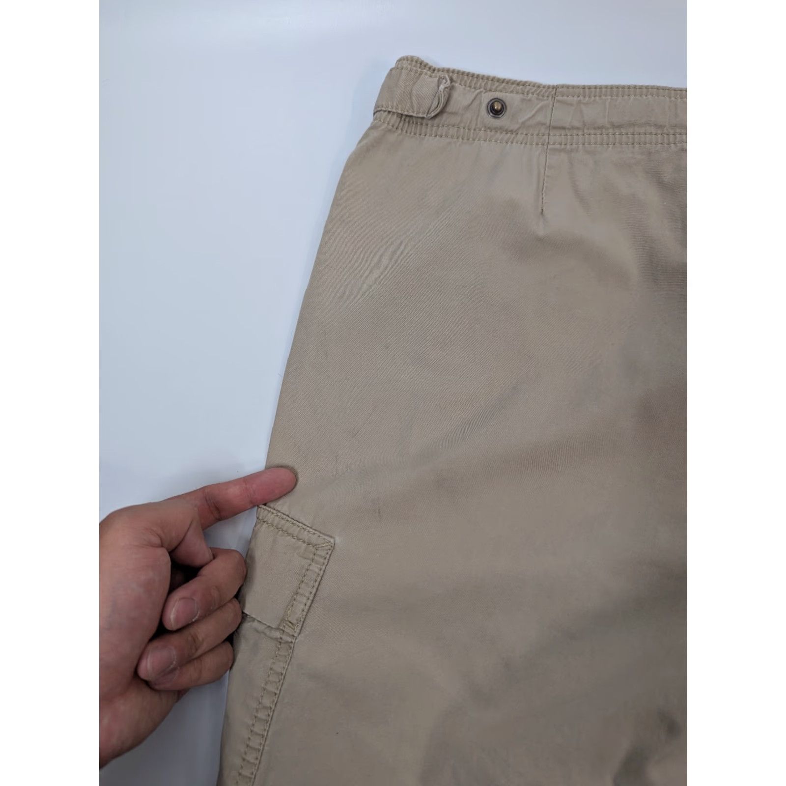 Nike Nike Cargo Shorts Shirt Men Medium Tan Outdoor Twill Cotton Drawstring Pockets Cargo Outdoor Nike Mens M Tan Summer - Size US 31 - 5 Thumbnail