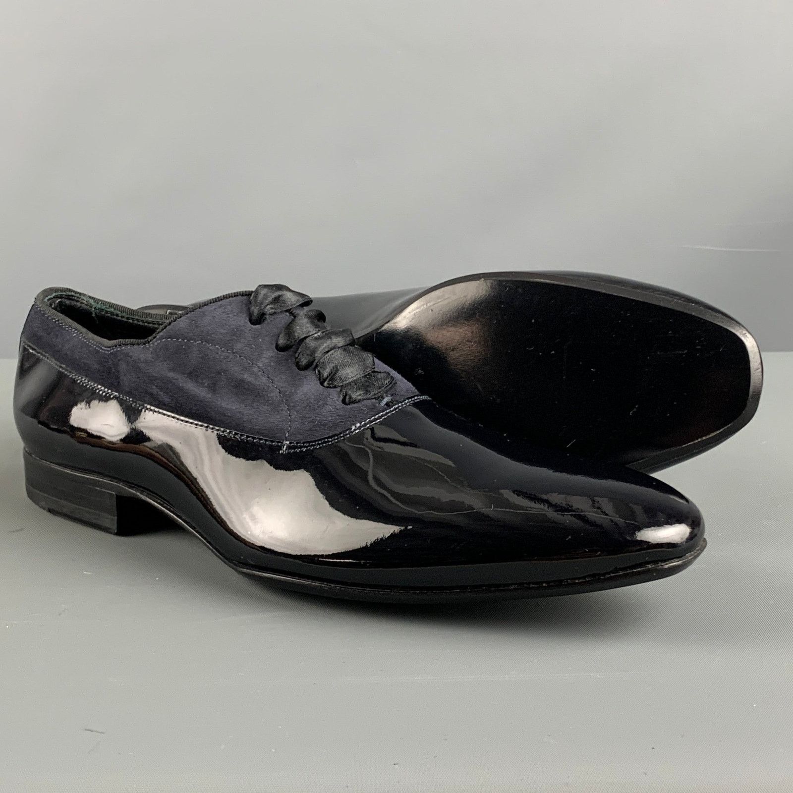 Paul Smith PAUL SMITH Black Mixed Materials Suede Tuxedo Lace Up Shoes Size US 7 / EU 40 - 5 Thumbnail