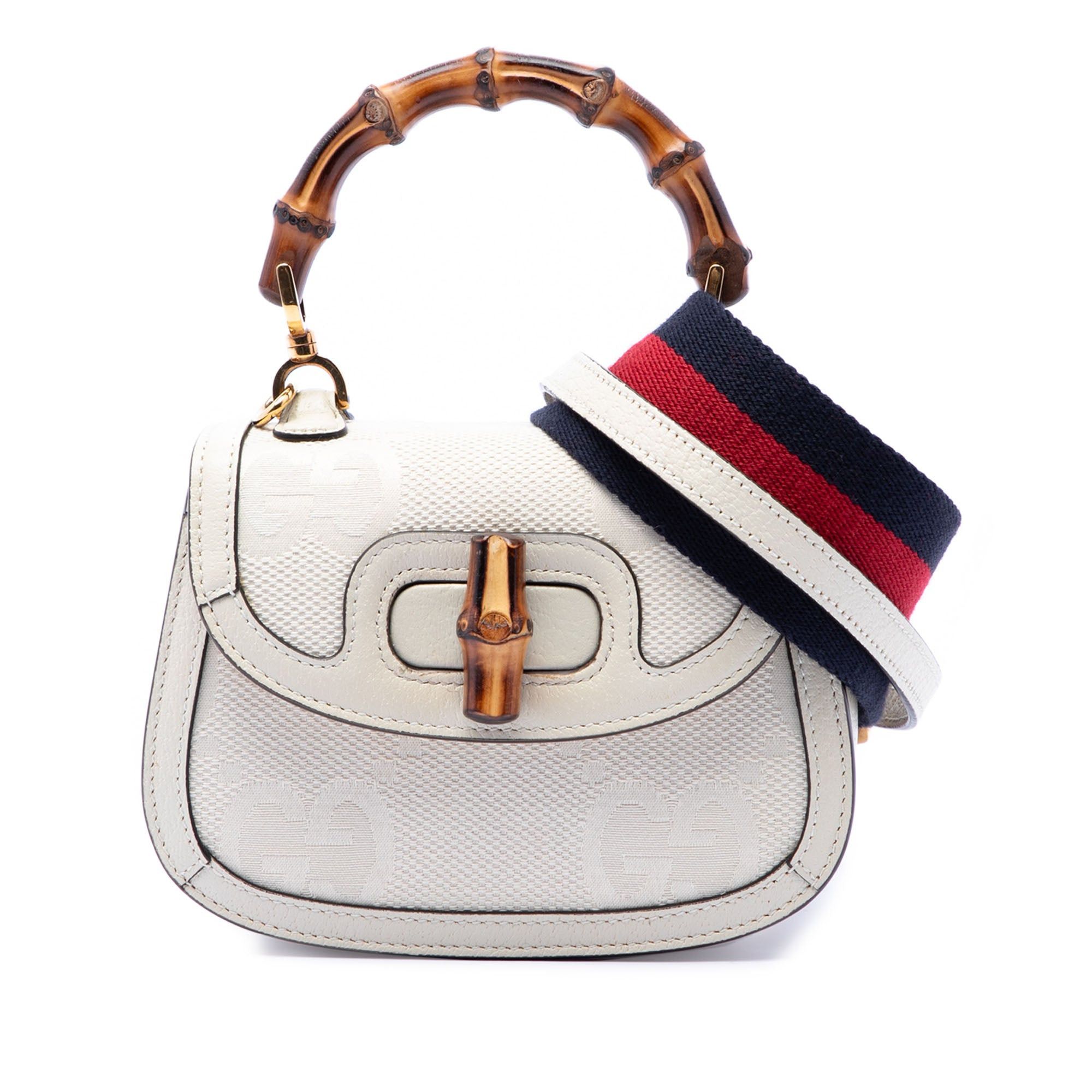 Gucci Mini Jumbo GG Canvas 1947 Web Bamboo Top Handle Bag Size ONE SIZE - 1 Thumbnail