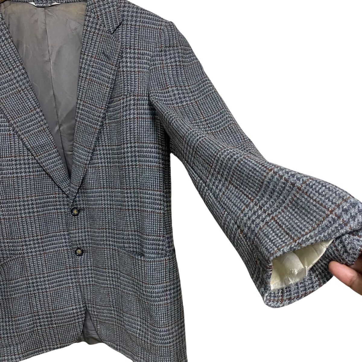 Celine Vintage Celine Houndstooth Checked Wool Blazer Jacket Size US L / EU 52-54 / 3 - 5 Thumbnail