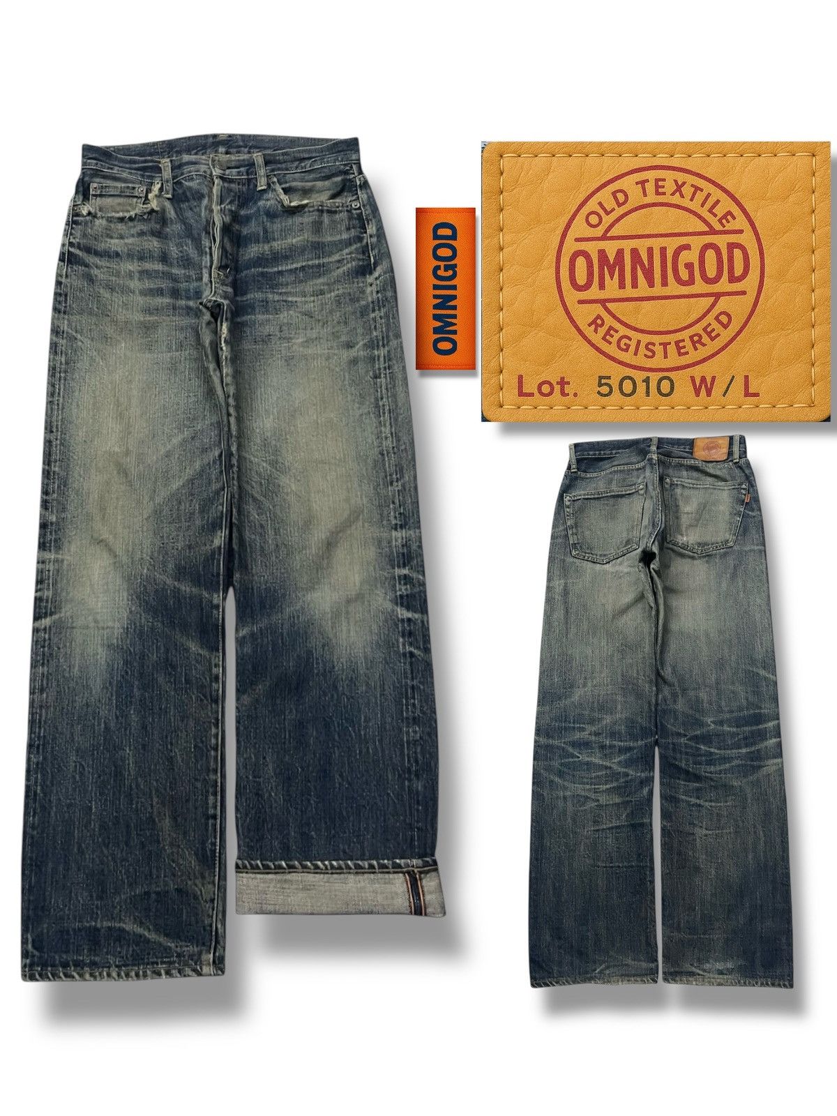 OMNIGOD Vintage OMNIGOD JAPAN Lot 5010 Selvedge Japanese Denim. W30 Size US 30 / EU 46 - 1 Thumbnail