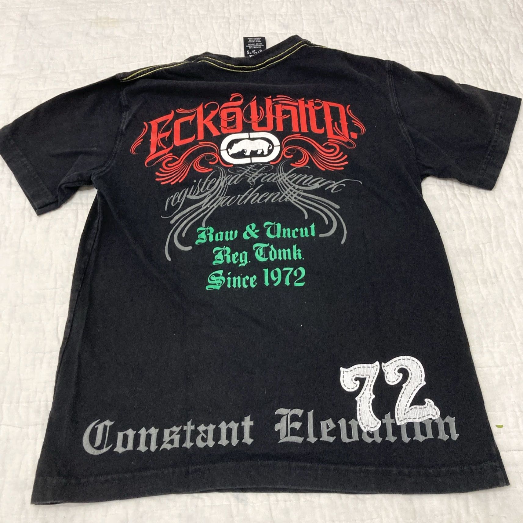 Ecko Unltd. VINTAGE Ecko Unltd Raw And Uncut Blue Graphic Tshirt Men S Small Front And Back Size US S / EU 44-46 / 1 - 5 Thumbnail