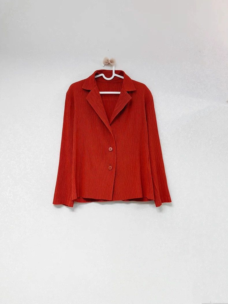 Other Issey Miyake size:2 Orange toothpick pleated coat Size S / US 4 / IT 40 - 2 Thumbnail