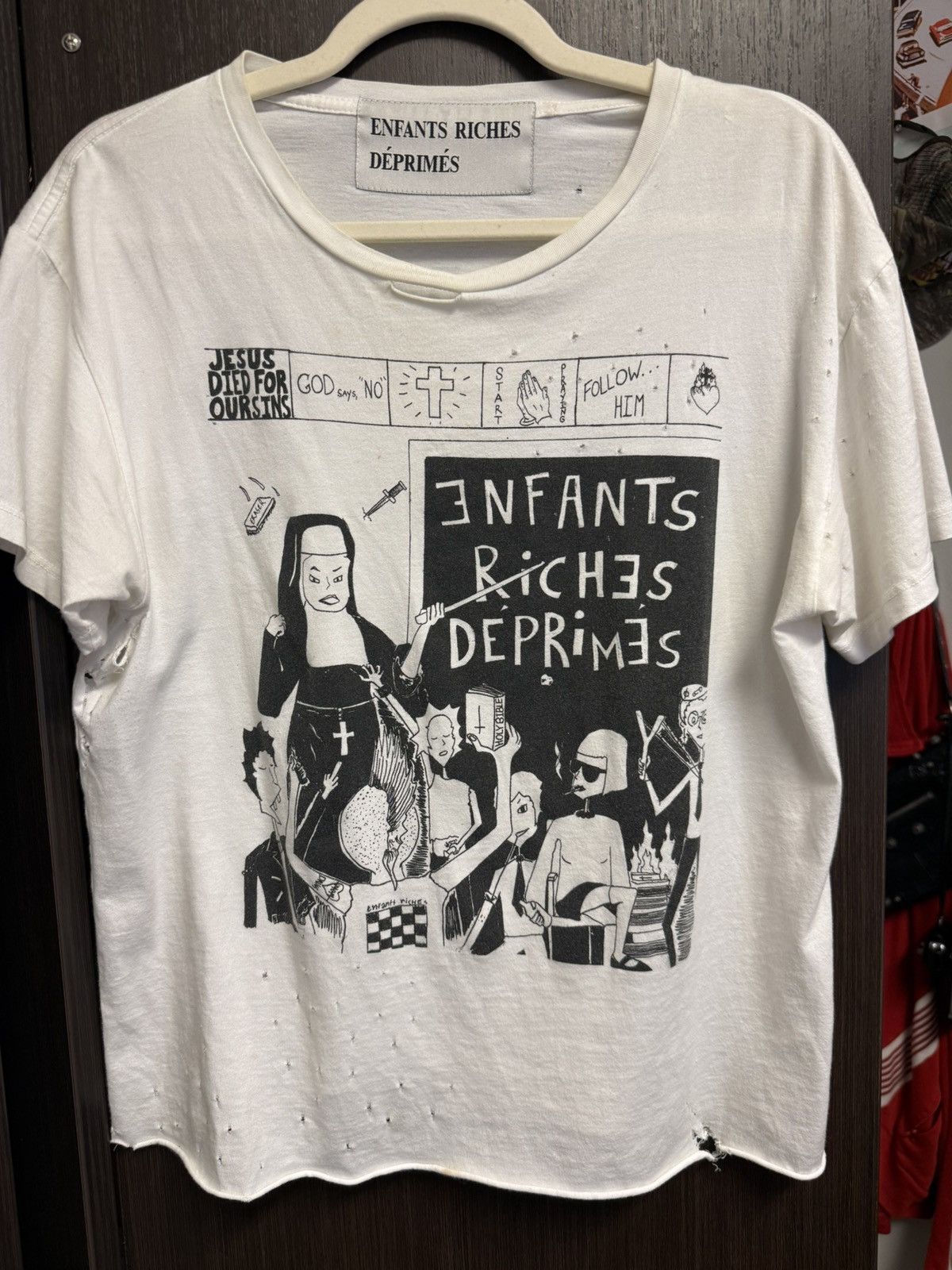 Enfants Riches Deprimes school tee, jesus died for our sins, god says no Size US S / EU 44-46 / 1 - 1 Thumbnail
