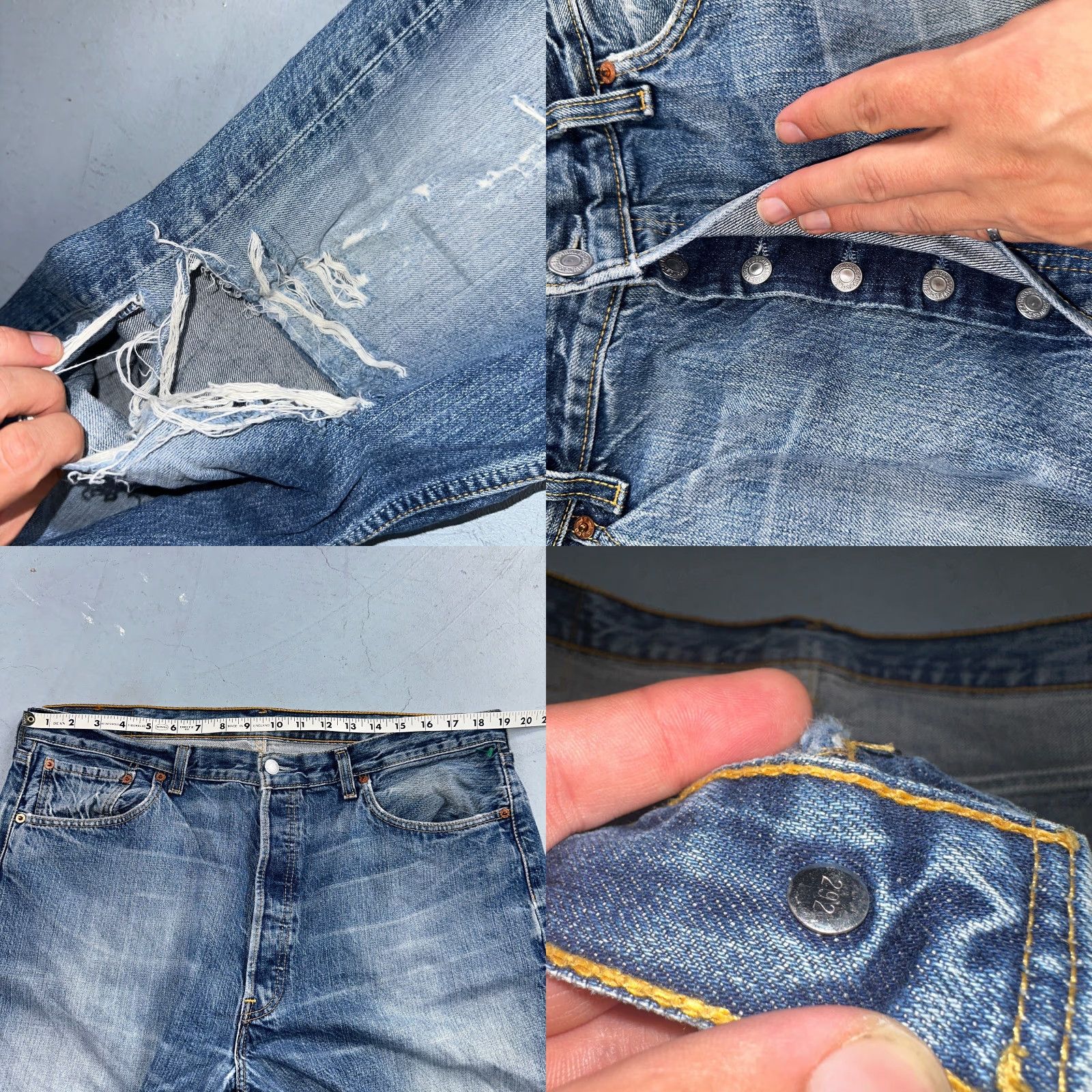 Levi's VINTAGE Levi's 501 Jeans Blue Mid Wash 38x34 Straight Leg 90s Mens Size US 38 / EU 54 - 8 Thumbnail