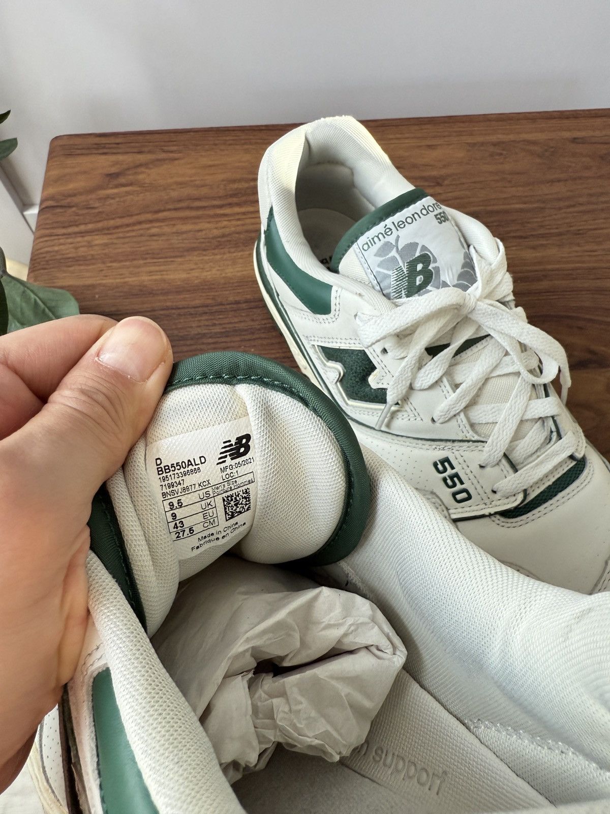 Aime Leon Dore × New Balance White/Green ALD 550s Size US 9.5 / EU 42-43 - 10 Thumbnail