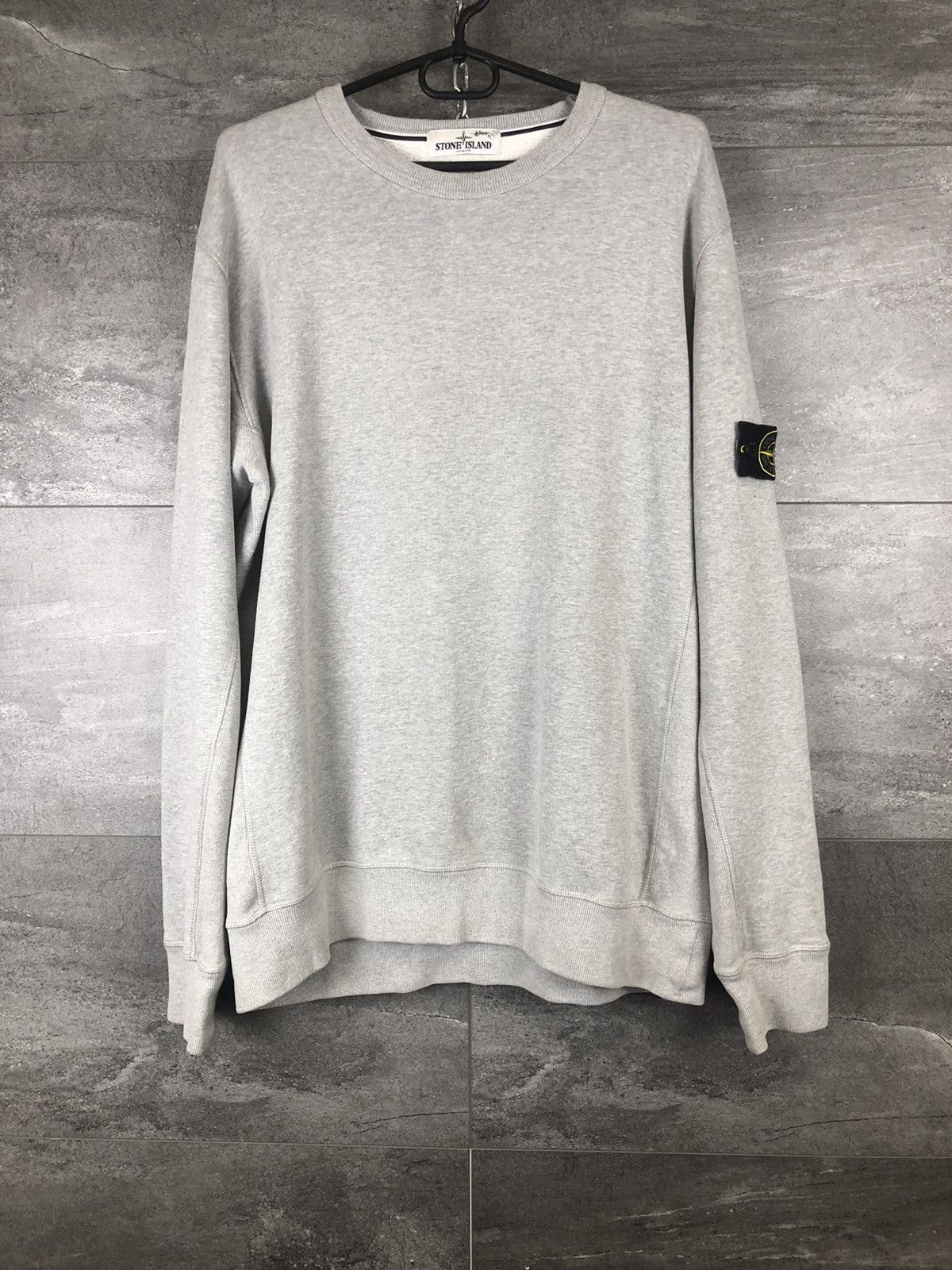 image of Stone Island Grey Garment Crewneck Sweatshirt, Men's (Size 2XL)