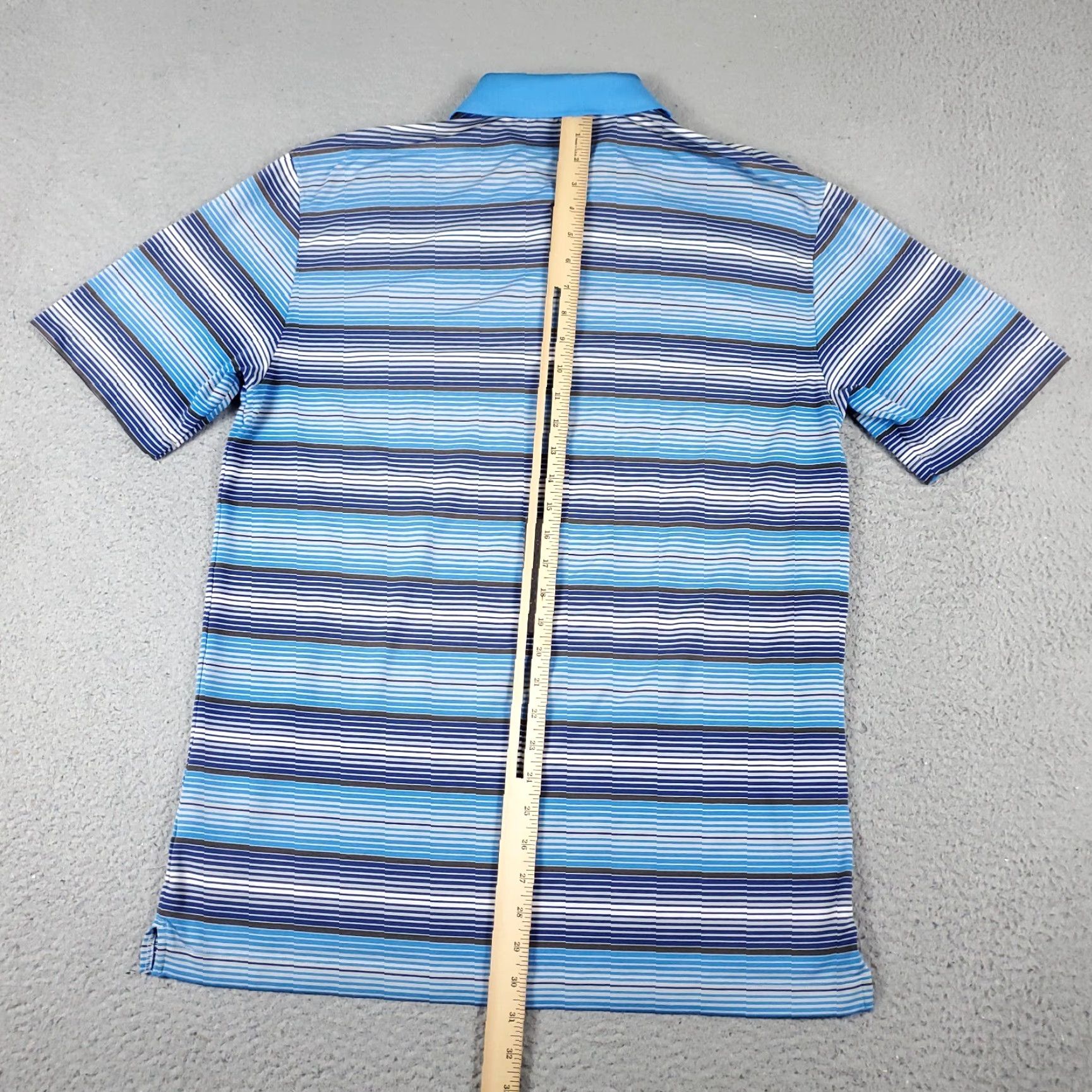 Nike Nike Polo Shirt Mens Medium Blue Striped Swoosh Golf Casual Short Sleeve Size US M / EU 48-50 / 2 - 4 Thumbnail