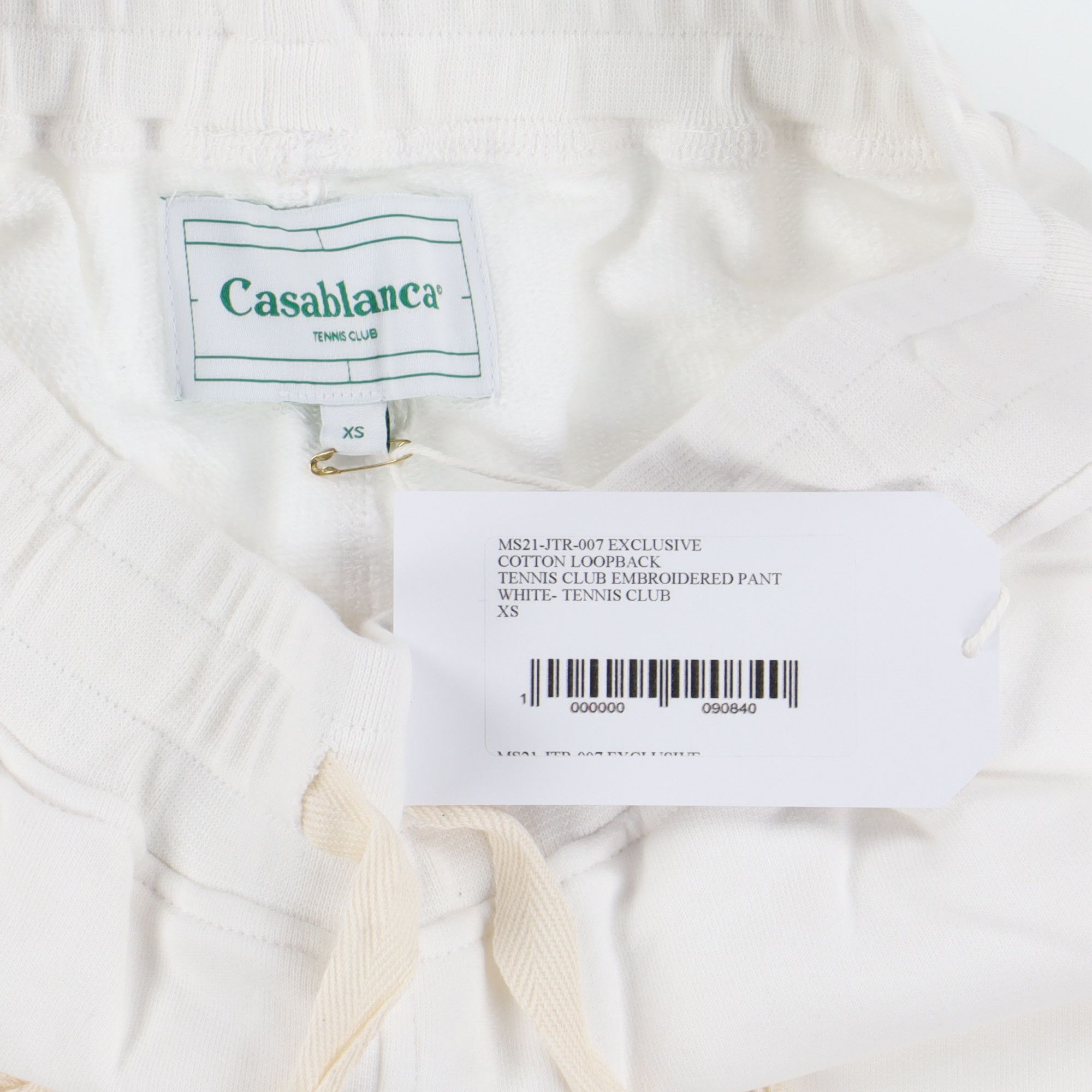Casablanca White Embroidered Tennis Club Logo Sweatpants Size 28" / US 6 / IT 42 - 6 Thumbnail