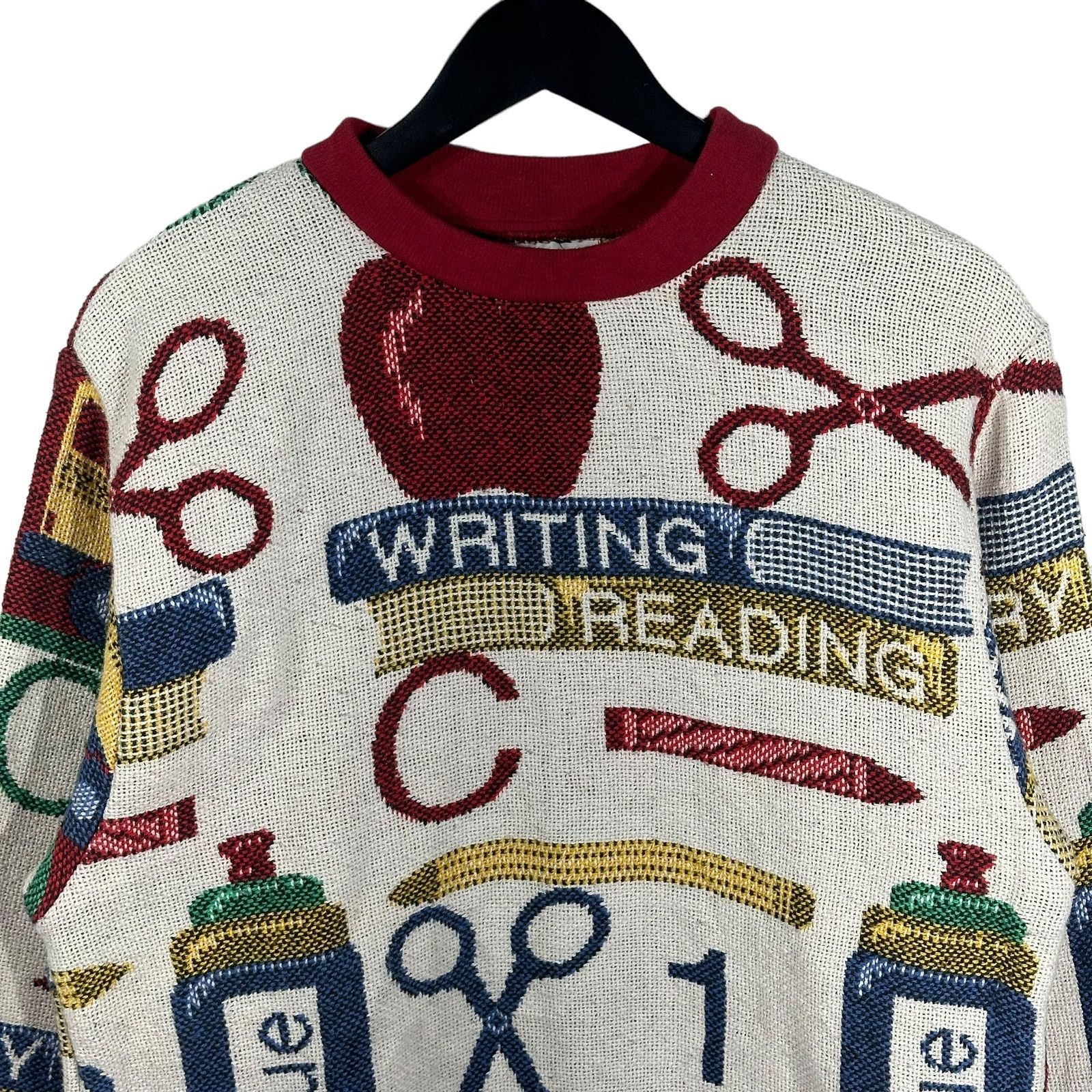 Vintage Vintage School All Over Print Tapestry Sweater Size US M / EU 48-50 / 2 - 2 Thumbnail