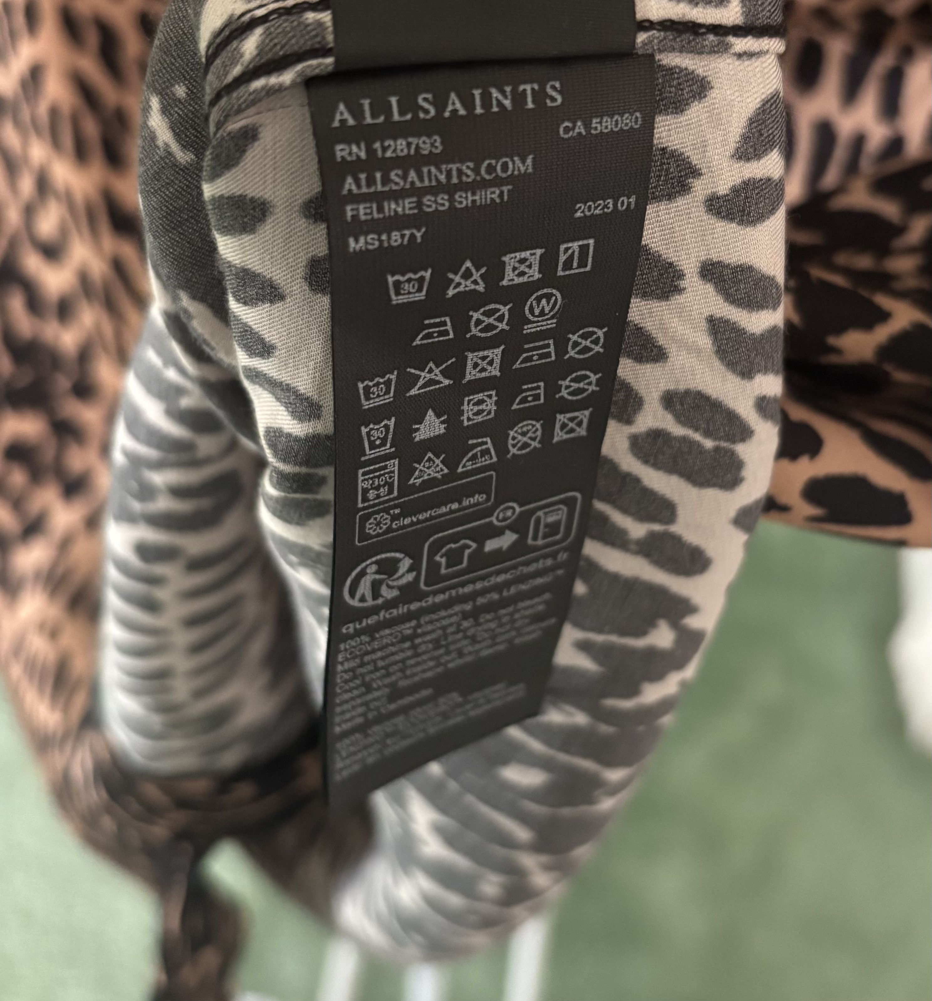 Allsaints "Feline" Hawaiian Viscose Shirt Size US S / EU 44-46 / 1 - 5 Thumbnail