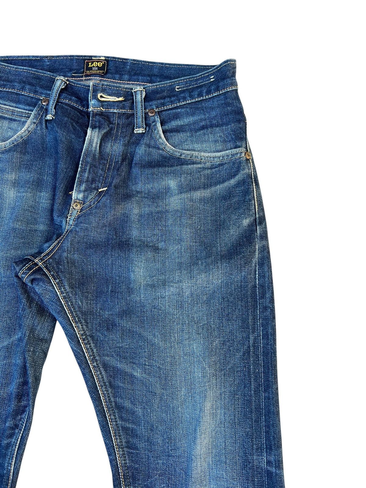 Lee Lee 101 Pure Indigo Dye Mud Denim Blue Line Selvedge Jeans Size US 29 - 11 Thumbnail