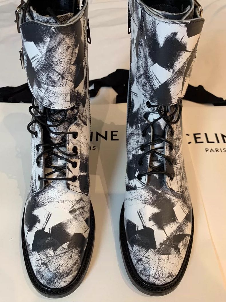Celine Celine Printed Tower Buckle Military Boots Size US 9 / EU 42 - 2 Thumbnail