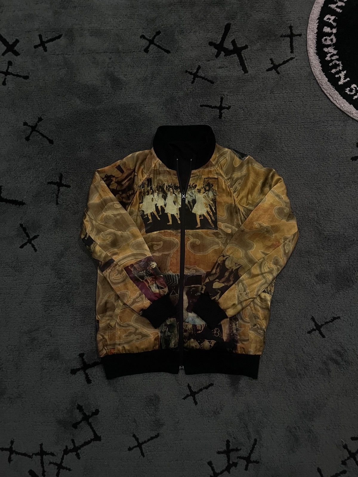 Yohji Yamamoto Yohji Yamamoto SS04 Yellow Faces Silk Runway Bomber Size US M / EU 48-50 / 2 - 1 Thumbnail