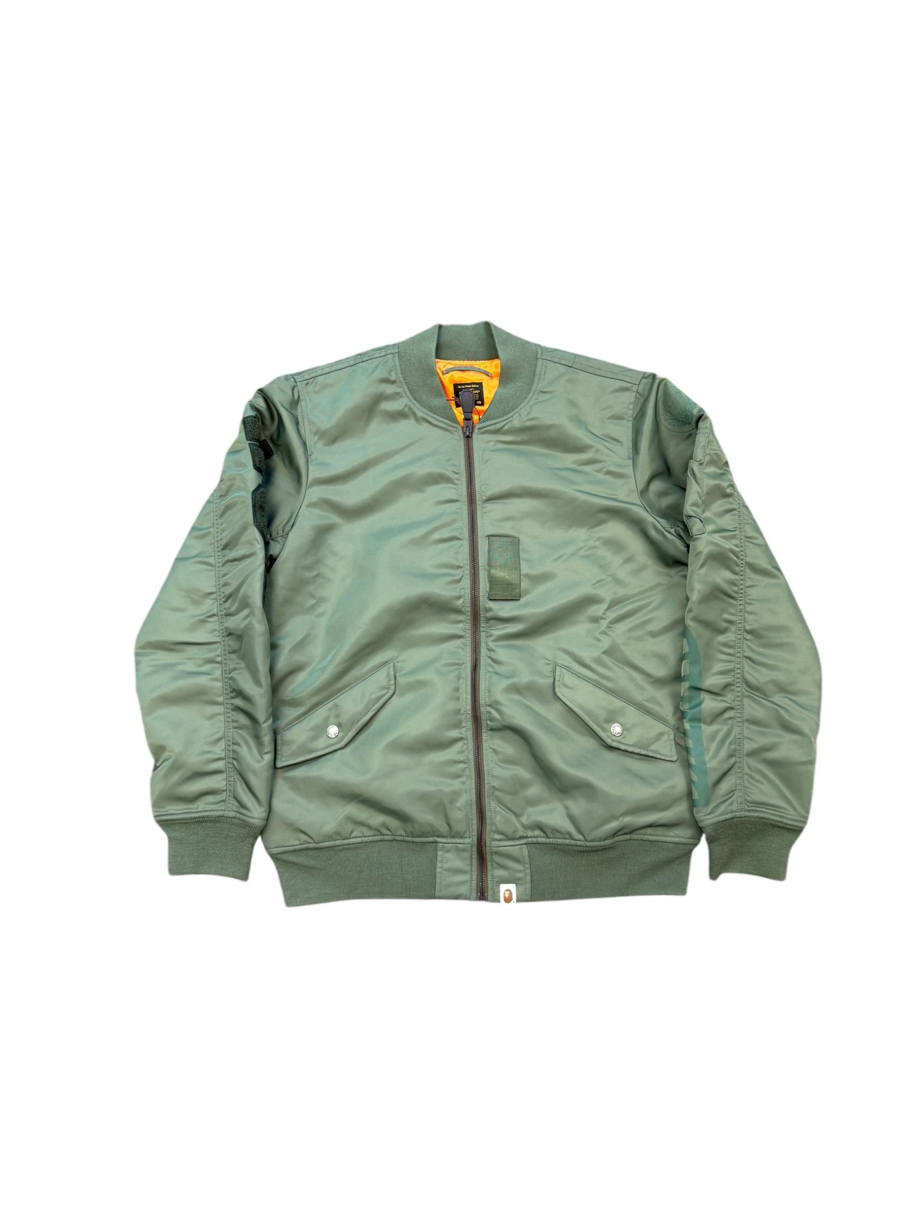 Bape BAPE Back Shark MA1 Bomber Jacket Olive Size US L / EU 52-54 / 3 - 9 Thumbnail