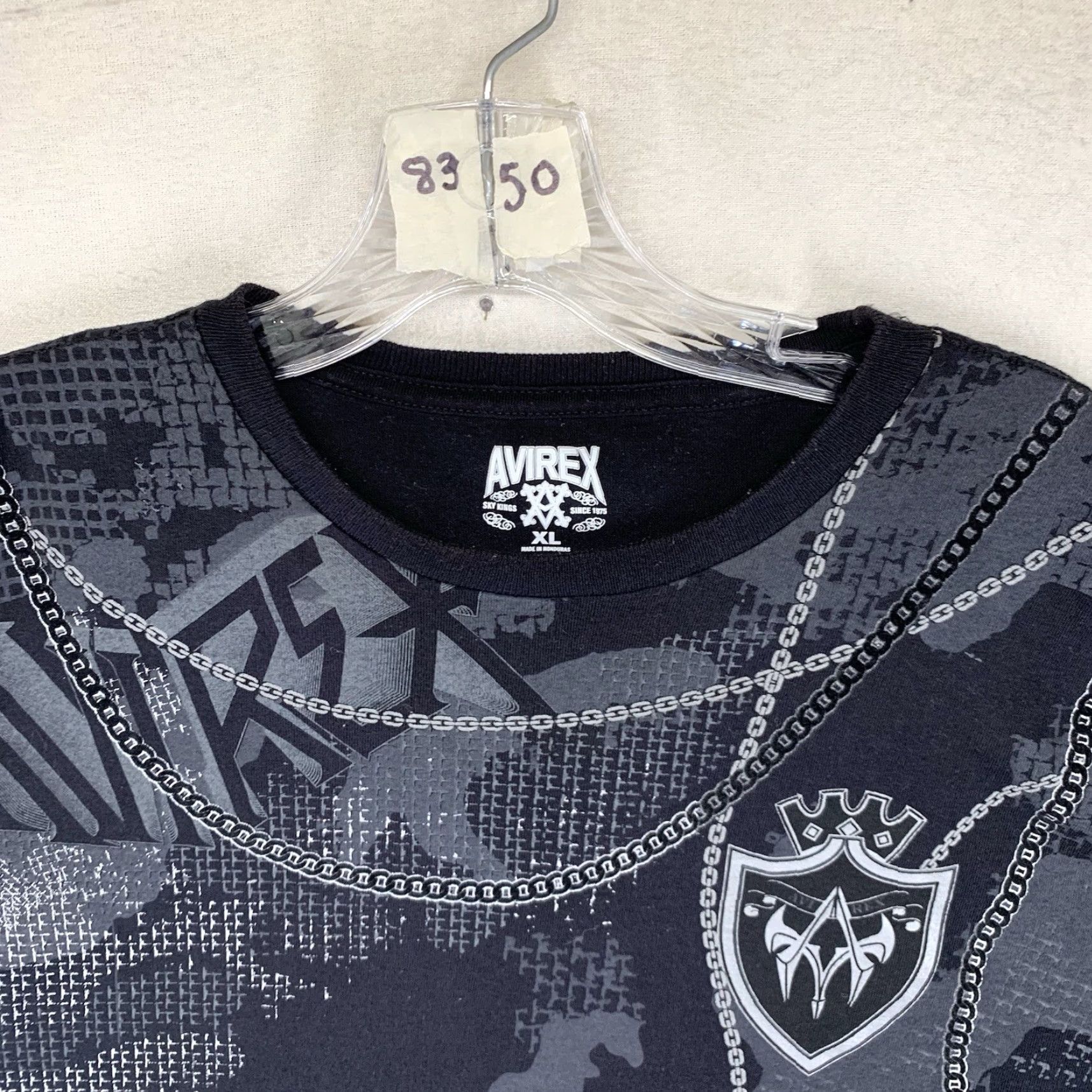 Avirex VINTAGE Avirex Y2K Graphic T-Shirt Black XL Cyber Print MMA 2000s Mens Size US XL / EU 56 / 4 - 3 Thumbnail