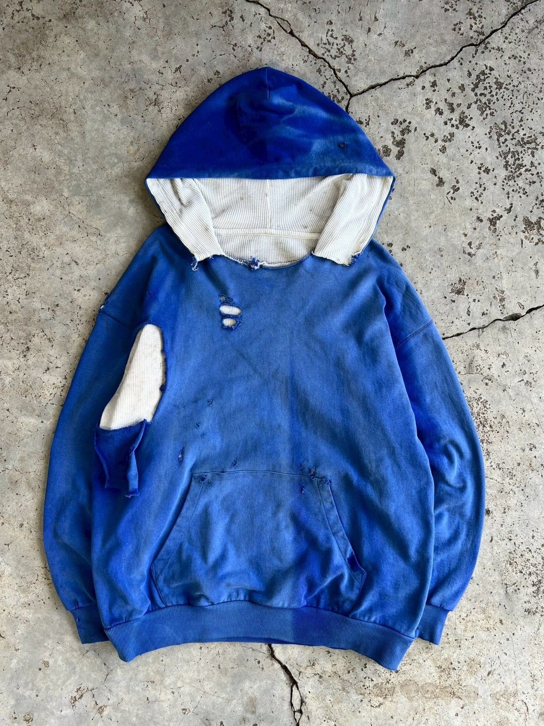 Vintage Thrashed Vintage Thermal Lined Hoodie Distressed ERD Size US M / EU 48-50 / 2 - 1 Thumbnail
