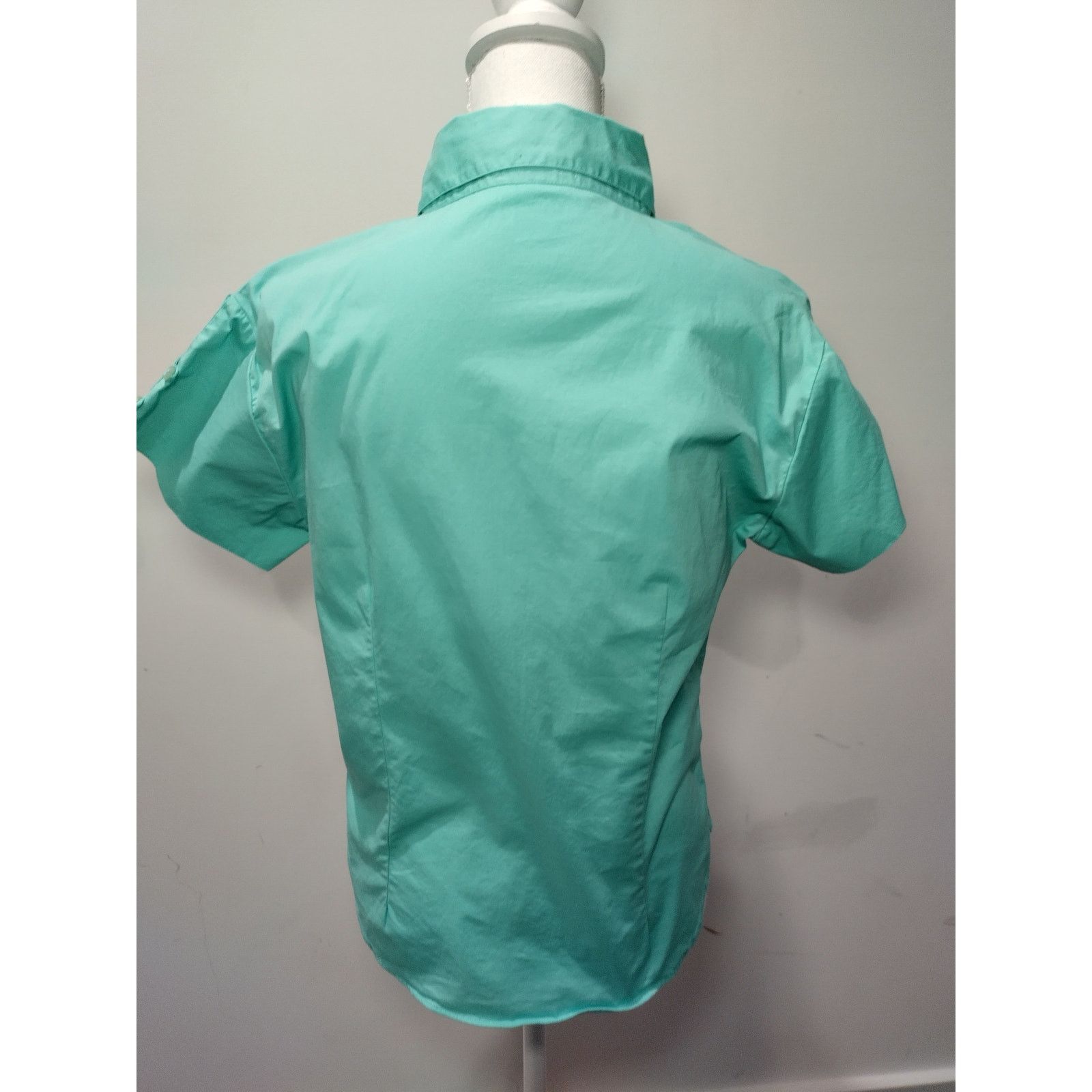DKNY DKNY Womens Shirt Short Sleeves Button Up Keyhole Collared Size XL / US 12-14 / IT 48-50 - 4 Thumbnail
