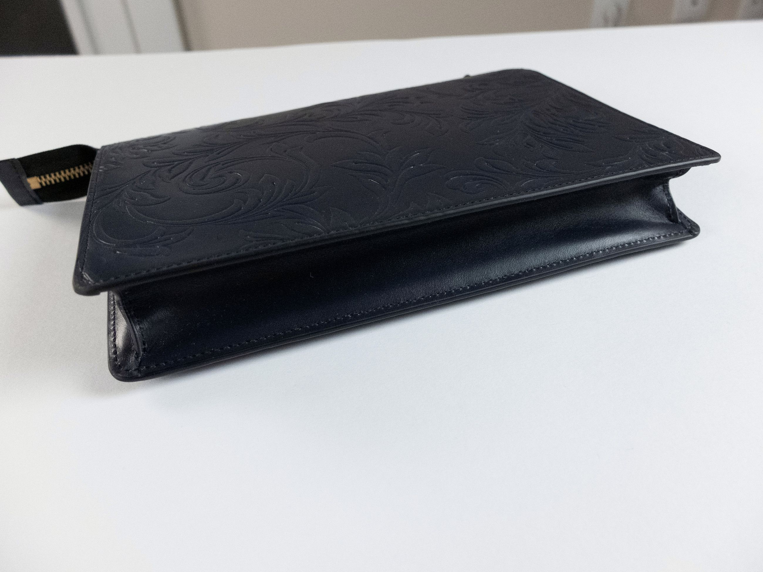 Versace VERSACE La Medusa blue floral motif embossed clutch bag Size ONE SIZE - 5 Thumbnail