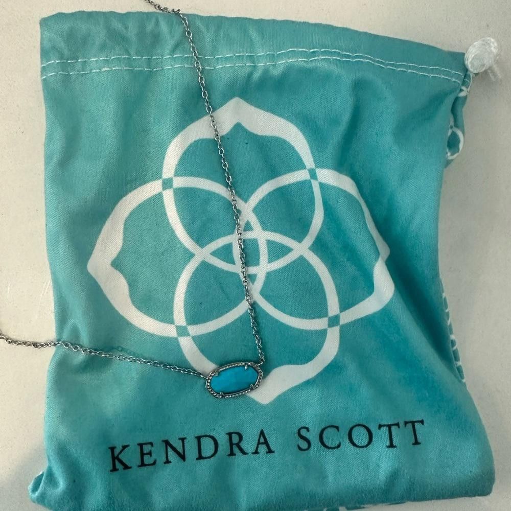 Kendra Scott Kendra Scott Elisa Turquoise Blue Magnesite Silver Necklace Size ONE SIZE - 7 Thumbnail