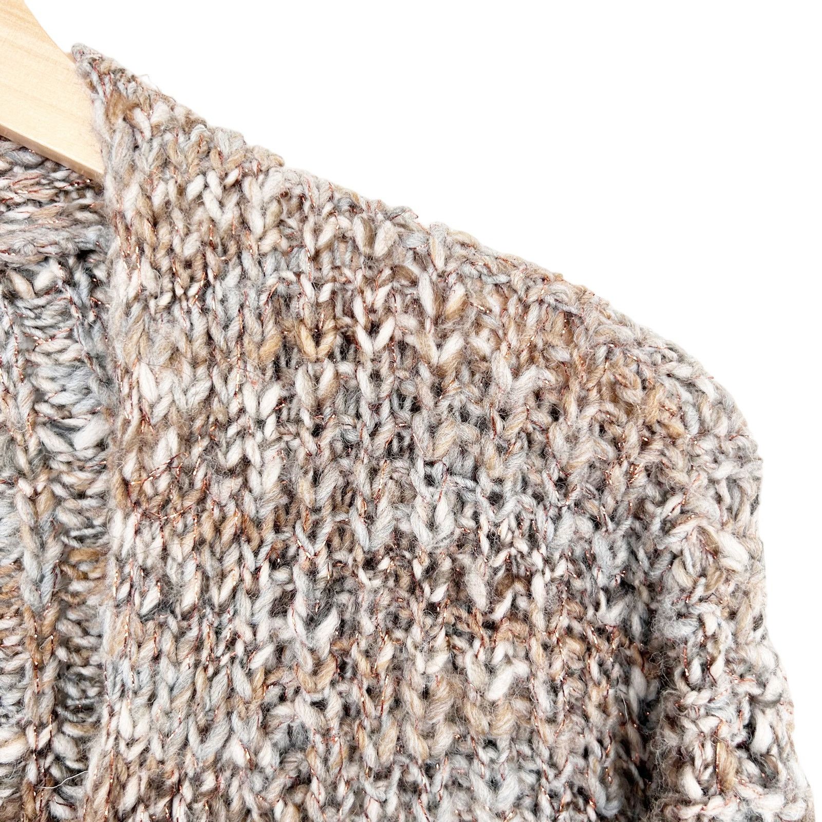 Other Elsamanda Tan Knit Wool Blend Cardigan Sz L Size L / US 10 / IT 46 - 4 Thumbnail