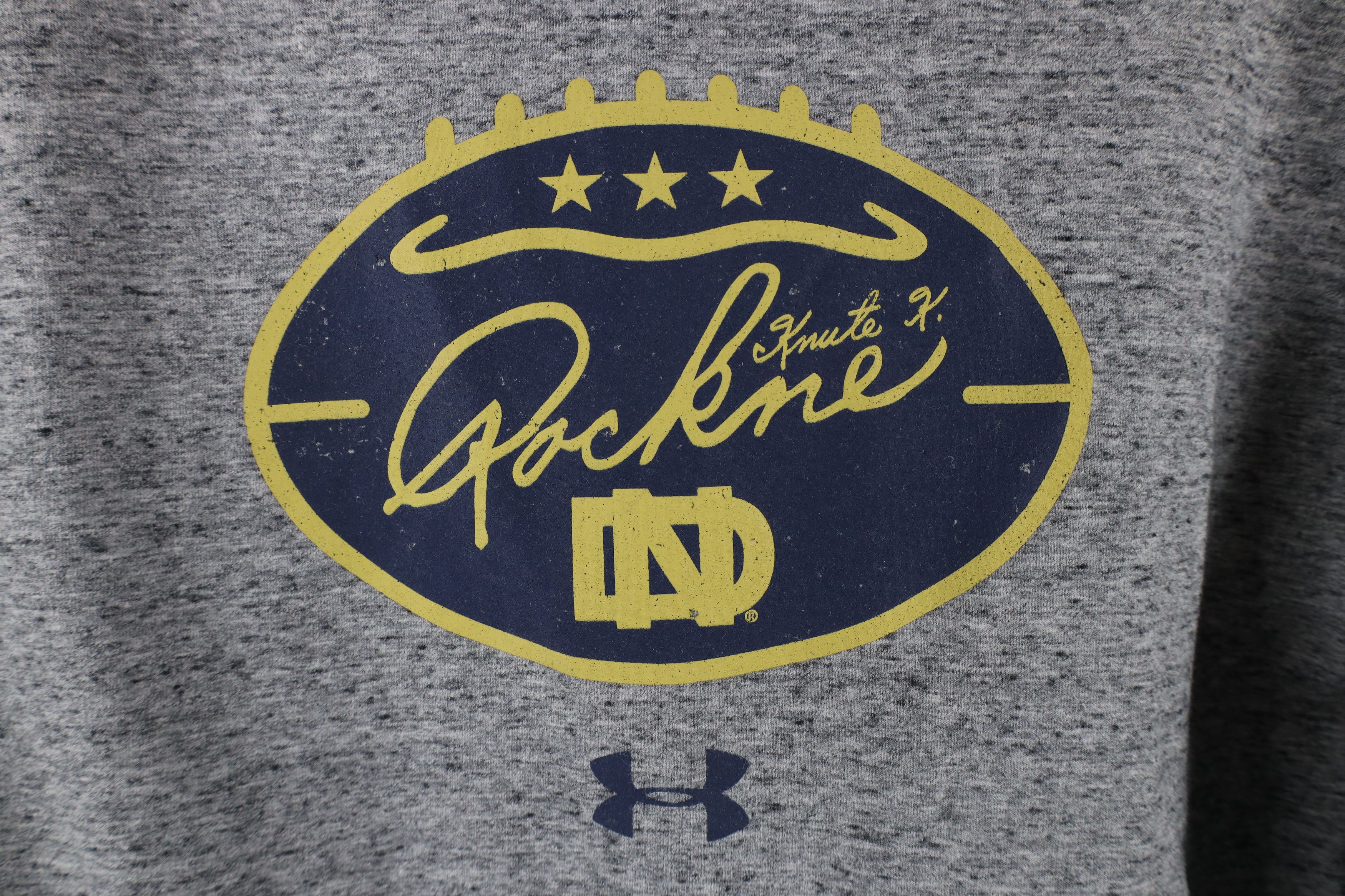 Under Armour × Vintage Under Armour Notre Dame University Football Hoodie Gray Size US XS / EU 42 / 0 - 4 Thumbnail