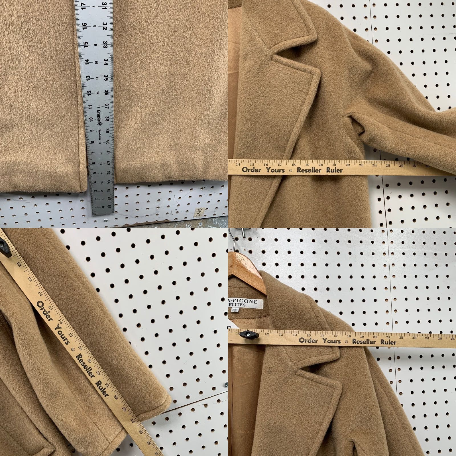 Evan Picone VINTAGE Evan Picone Wool Mohair Coat Womens Size 16 Petites Camel Beige Union USA Size XXL / US 16-18 / IT 52-54 - 9 Thumbnail