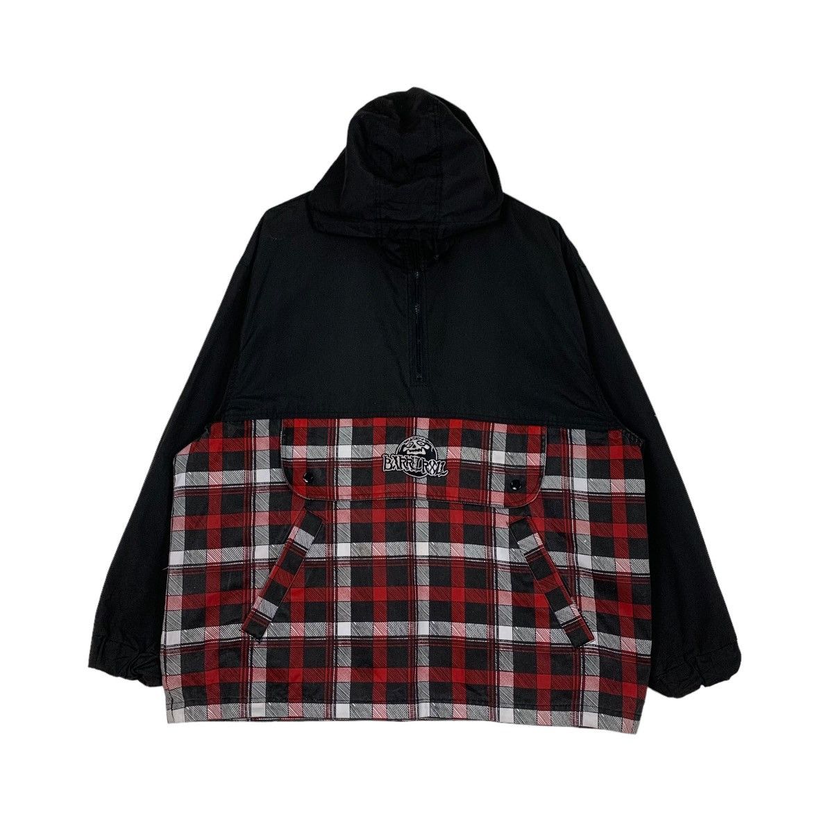 Japanese Brand BARREL ROLL Tartan Hybrid Half Zip Pullover Hoodie #1051-C47 Size US M / EU 48-50 / 2 - 1 Thumbnail